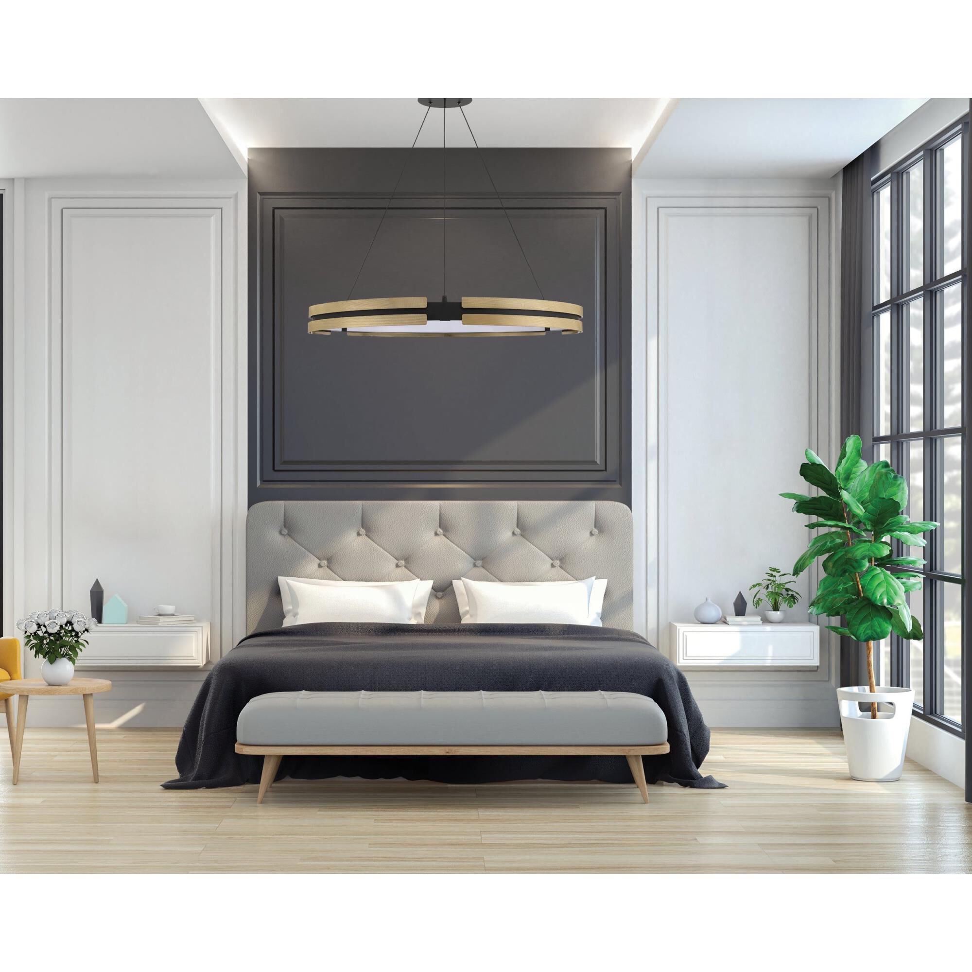 Shown in Matte Black finish and White shade