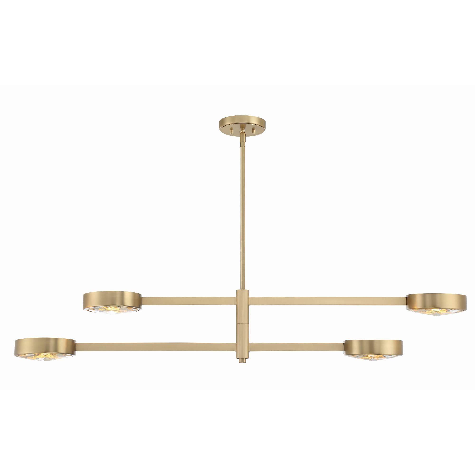Shown in Modern Gold finish and Glass shade