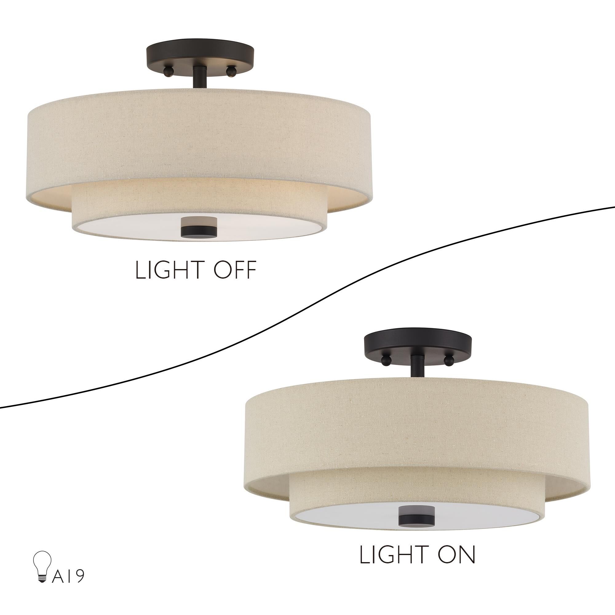 Bellingham 15 Inch Semi Flush Mount by Livex Lighting