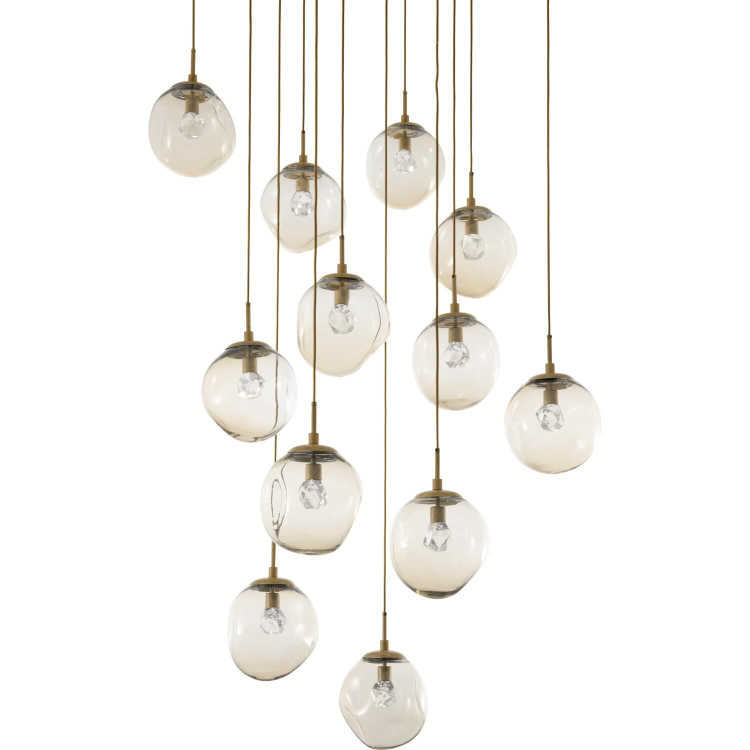 Shown in Gilded Brass finish and Zircon Inner Amber Outer glass