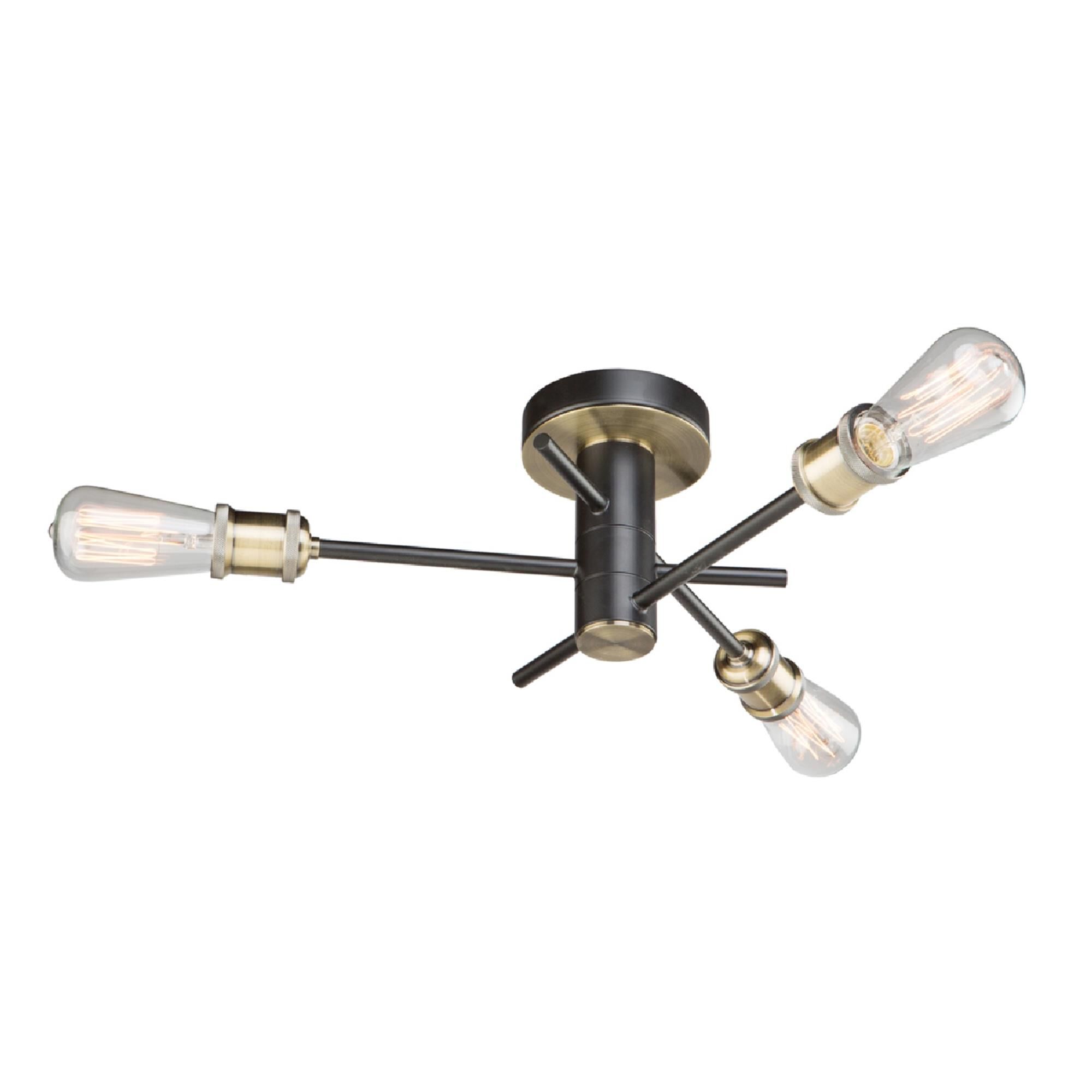 Shown in Matte Black & Satin Brass finish