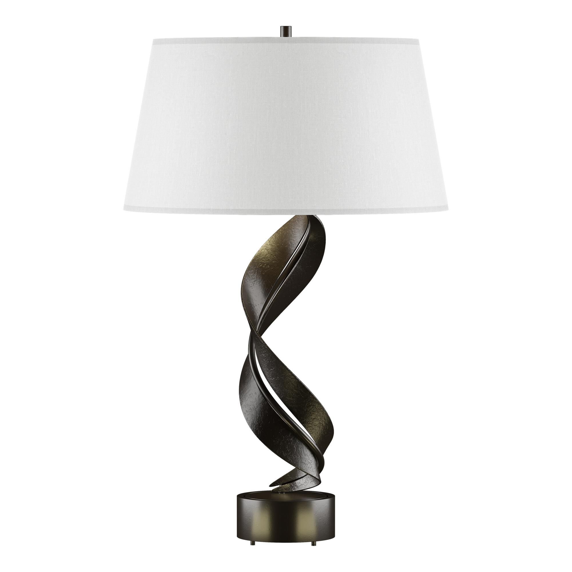 Shown in Oil Rubbed Bronze finish and Natural Anna shade