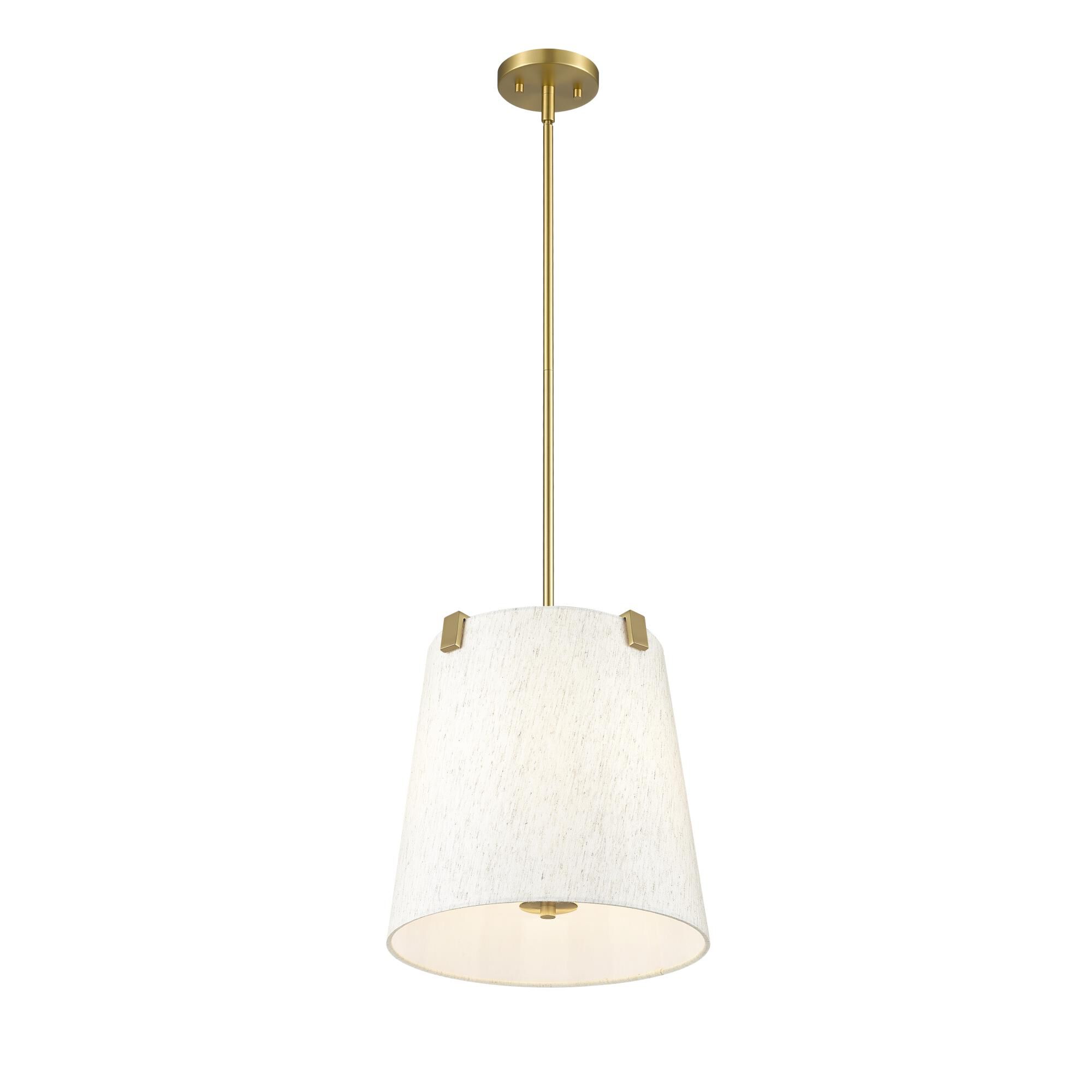 Shown in Modern Gold finish and Cream glass and Cream shade
