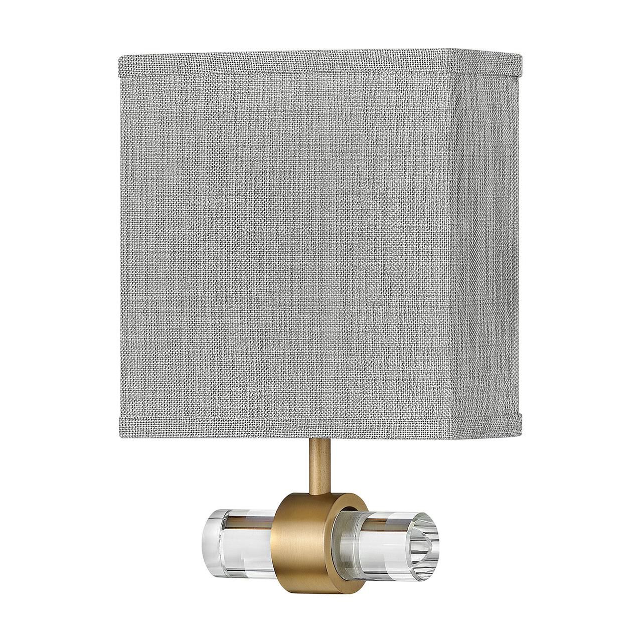 Shown in Heritage Brass finish and Heathered Gray Slub shade
