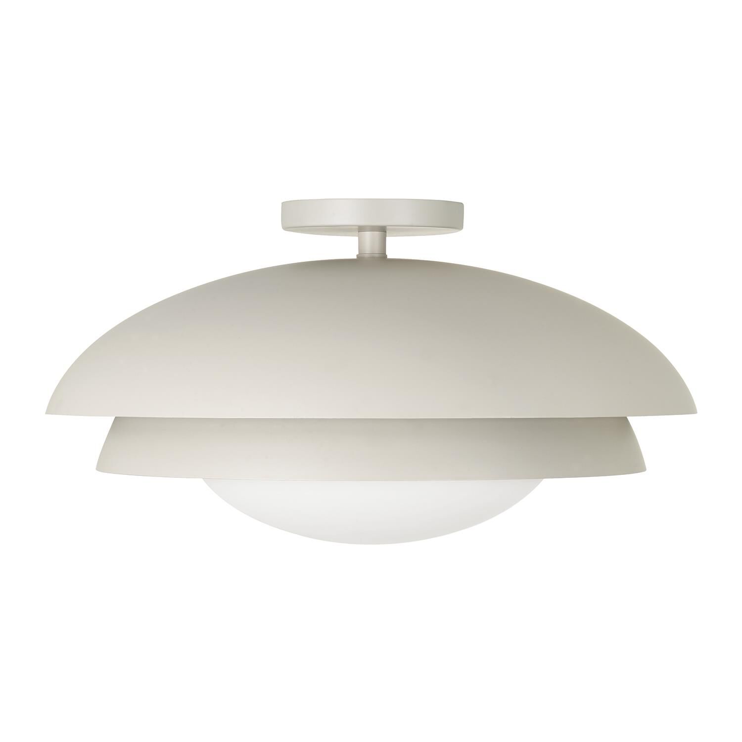 Shown in Taupe finish and Soft White glass and Taupe Metal shade