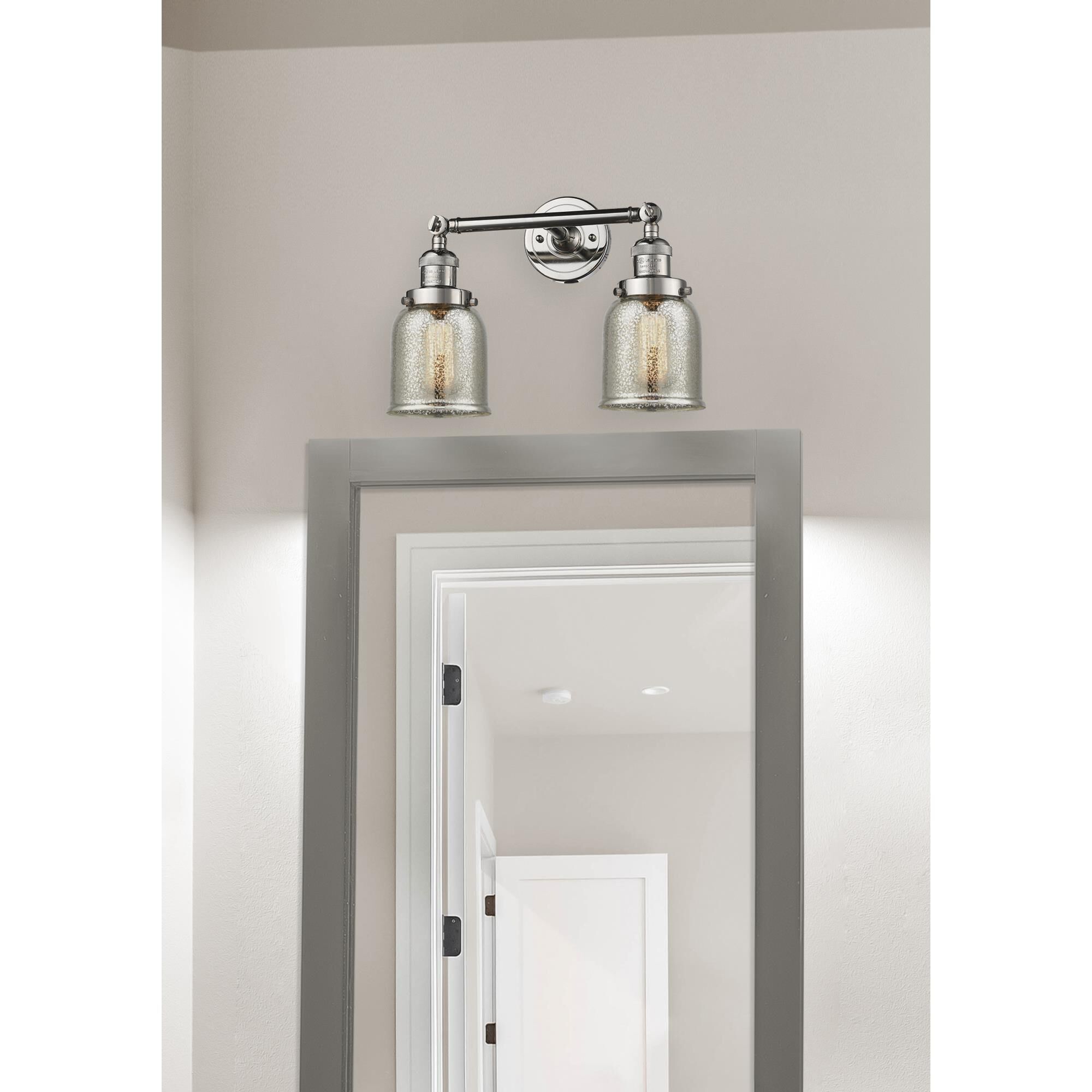 Shown in Polished Nickel finish and Silver Mercury glass