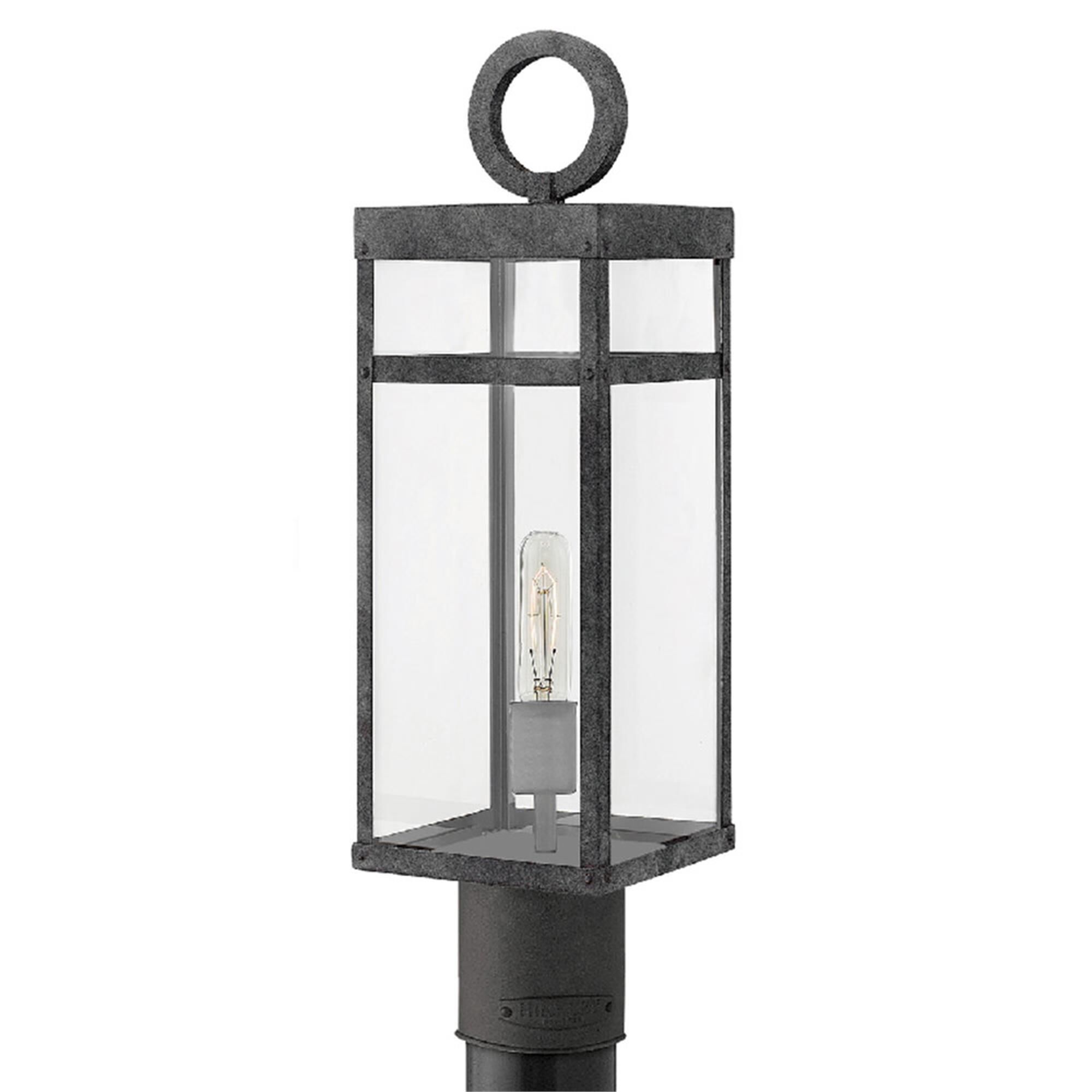 Shown in Aged Zinc finish and Clear glass and 12 Volt accent