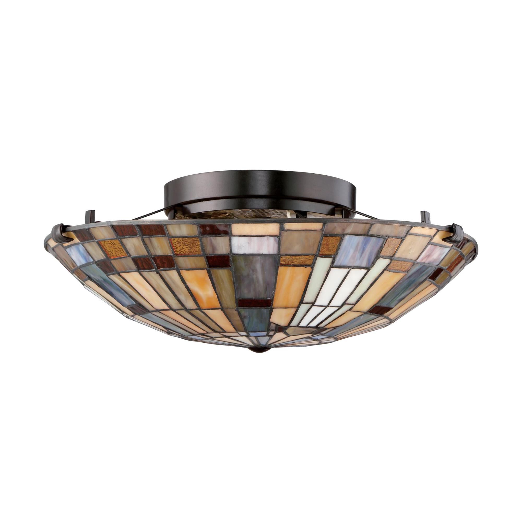 Shown in Valiant Bronze finish and Tiffany glass