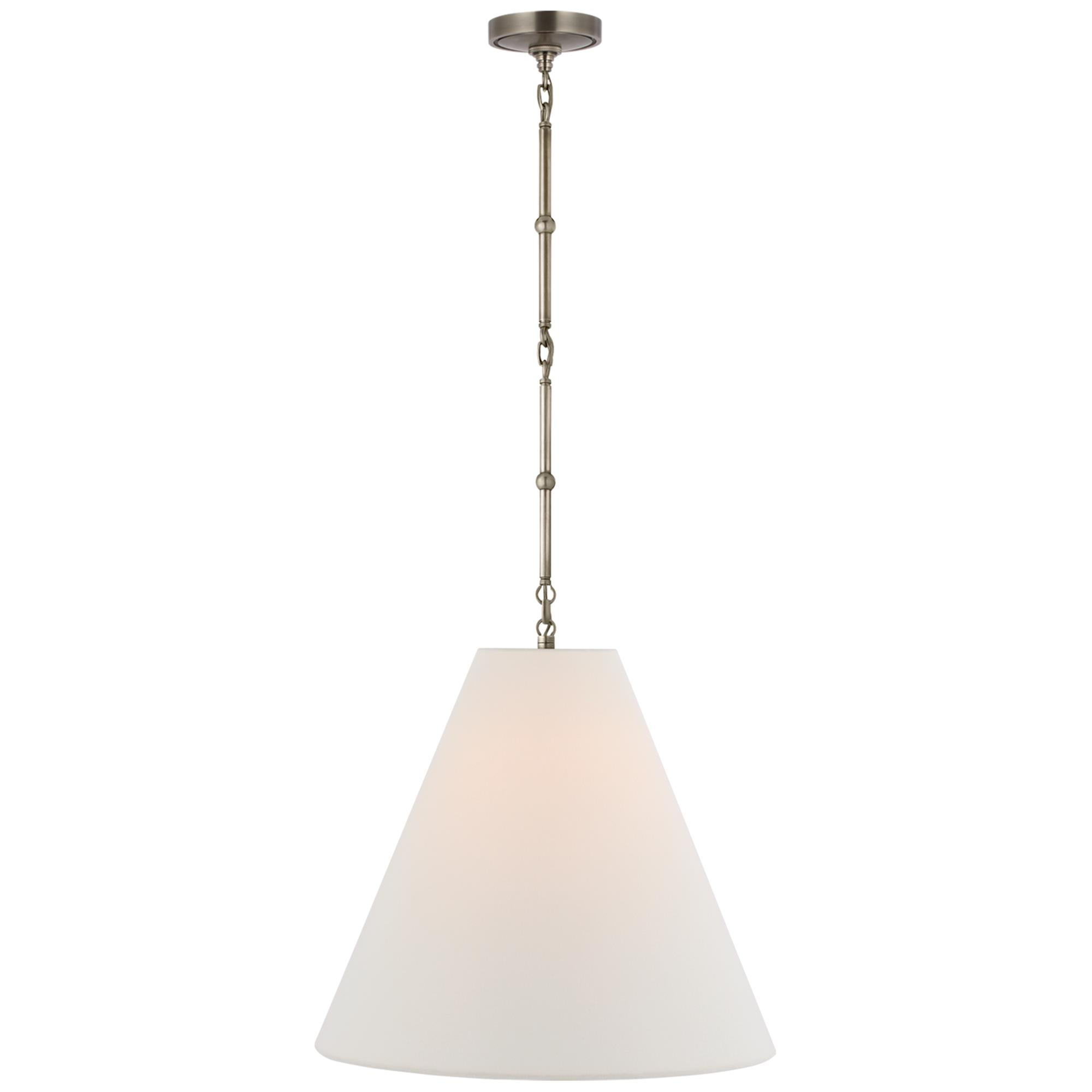 Shown in Antique Nickel finish and Linen shade
