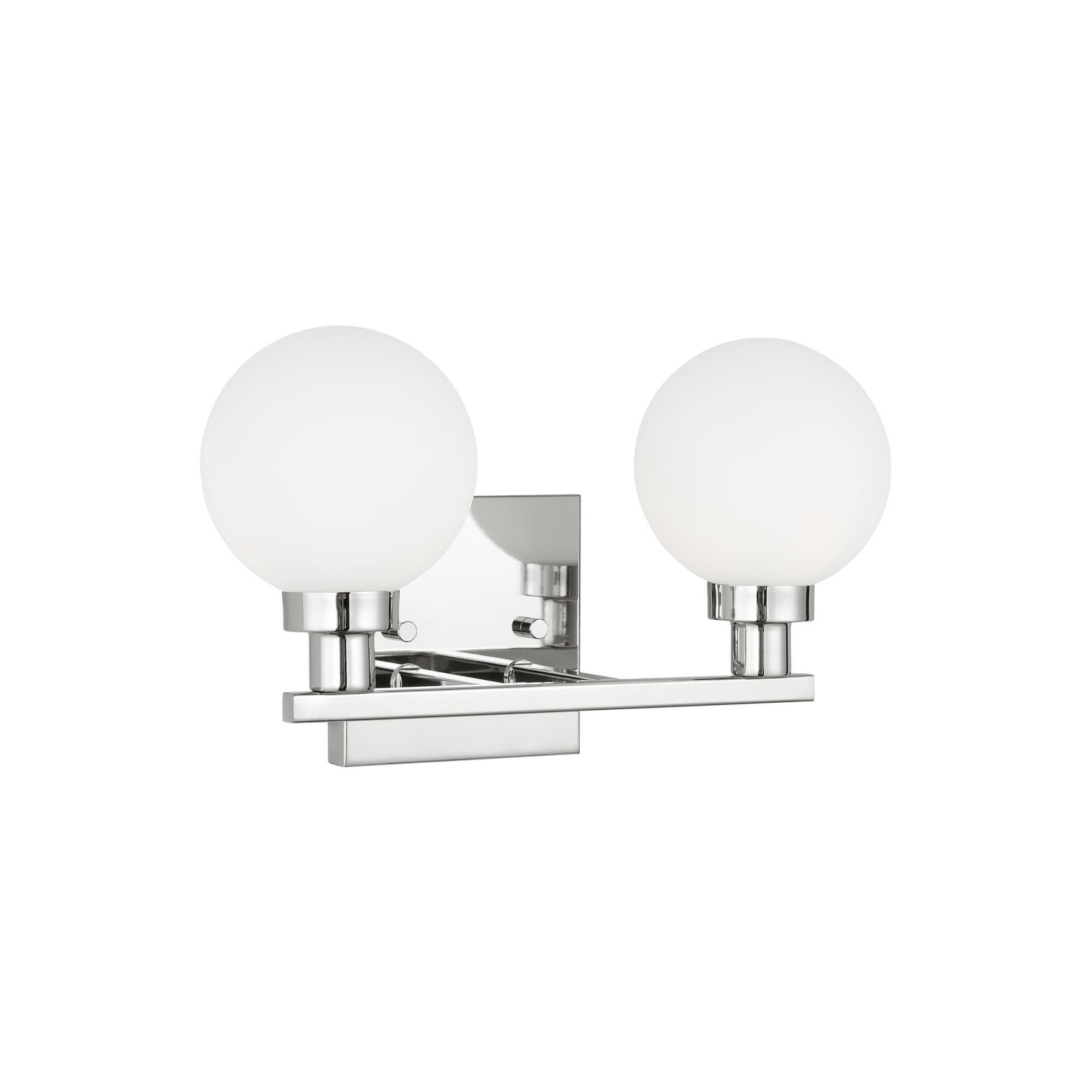 Shown in Chrome finish and Milk glass and Milk Glass s shade