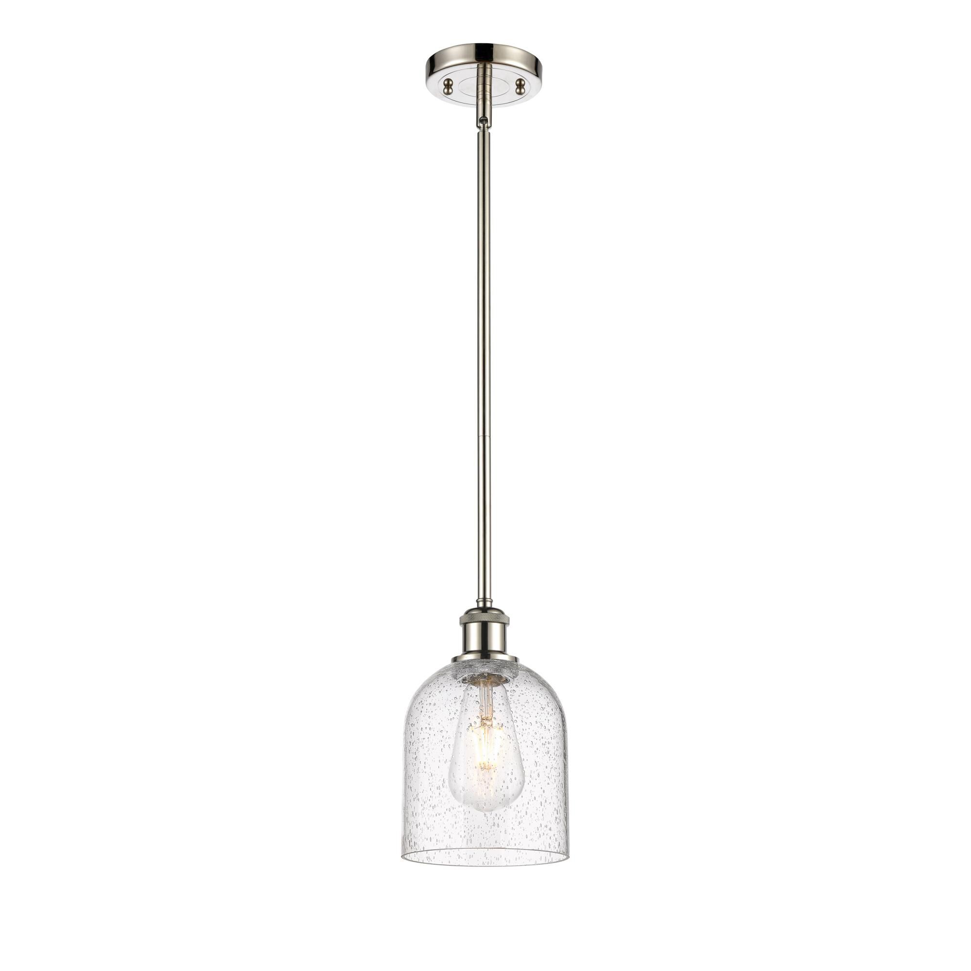 Shown in Polished Nickel finish and Seedy glass