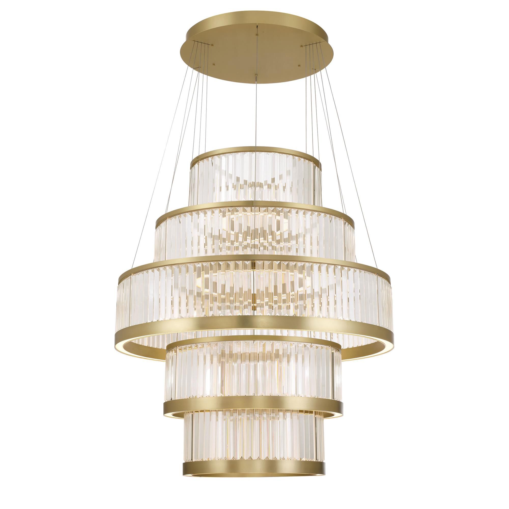 Shown in Gold finish and Clear Crystal glass