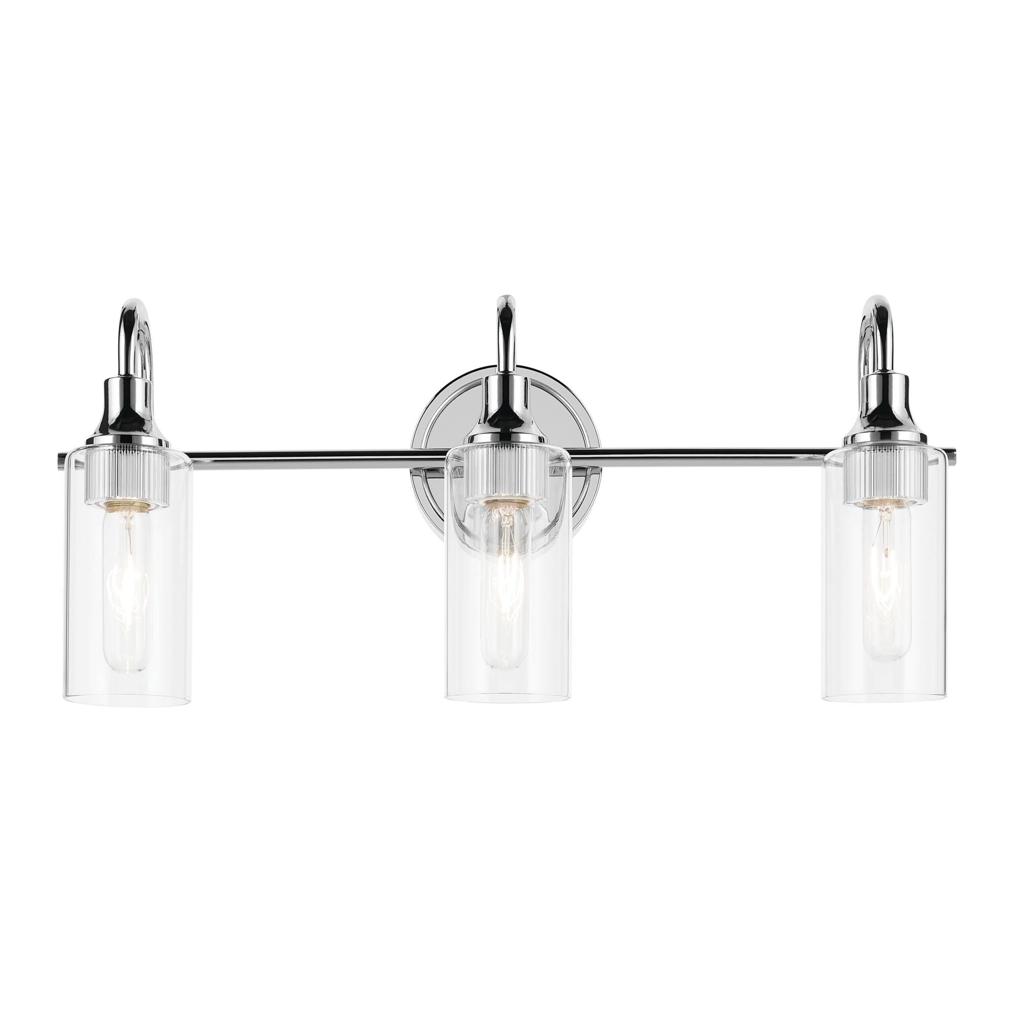 Shown in Chrome finish and Clear glass