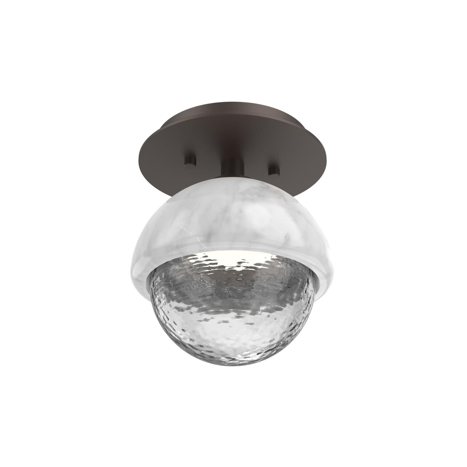 Shown in Flat Bronze finish and Clear glass and White Marble accent