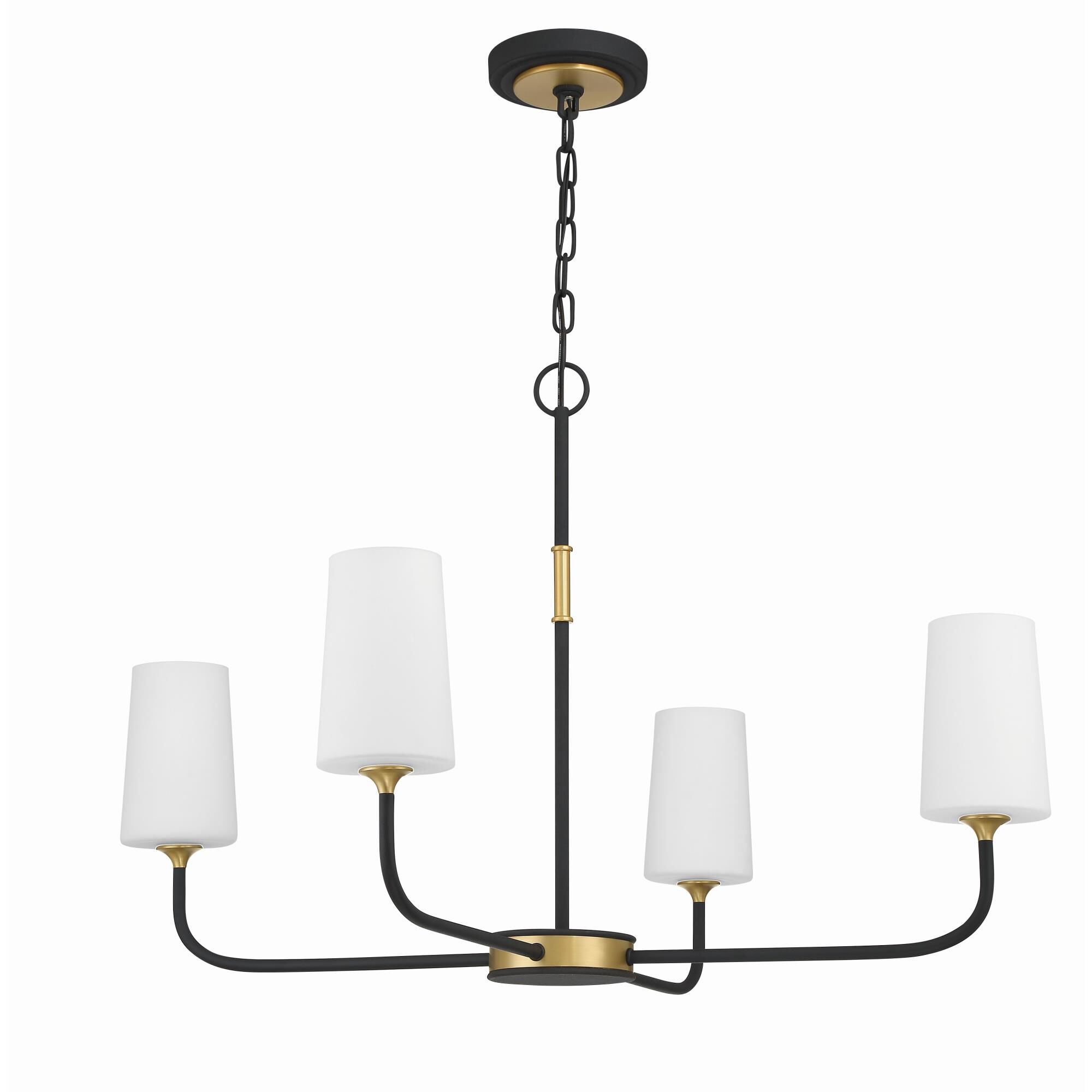 Shown in Black Forged + Modern Gold finish and Glass shade