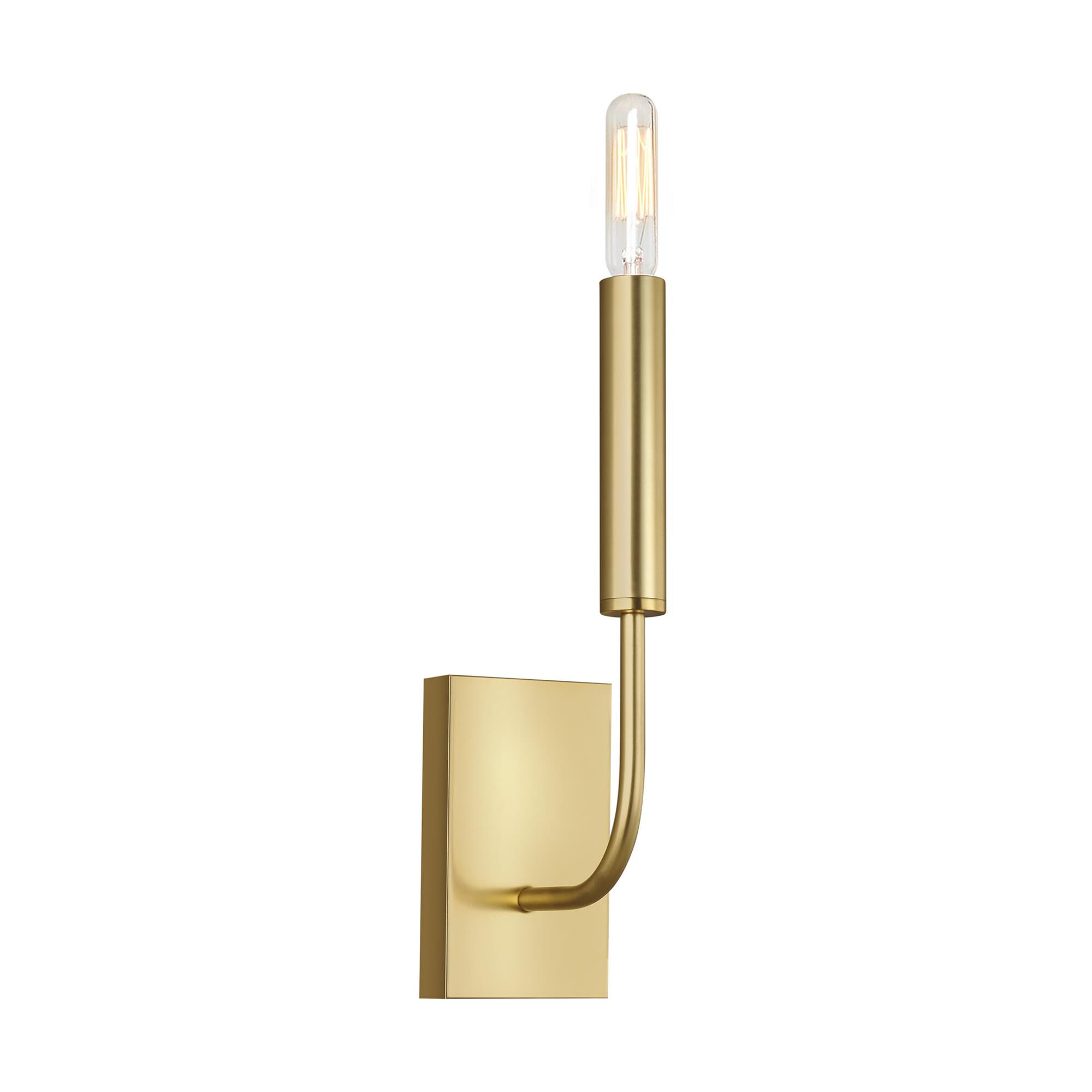 Shown in Burnished Brass finish and White Linenlinen shade