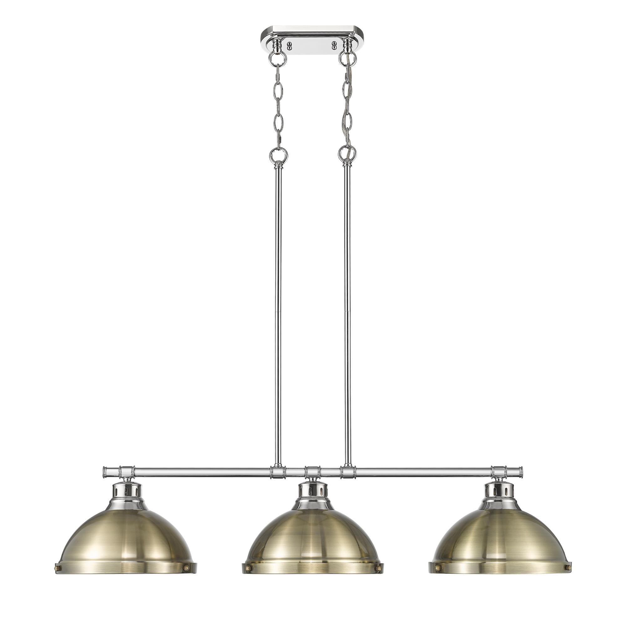 Shown in Aged Brass finish and Aged Brass shade