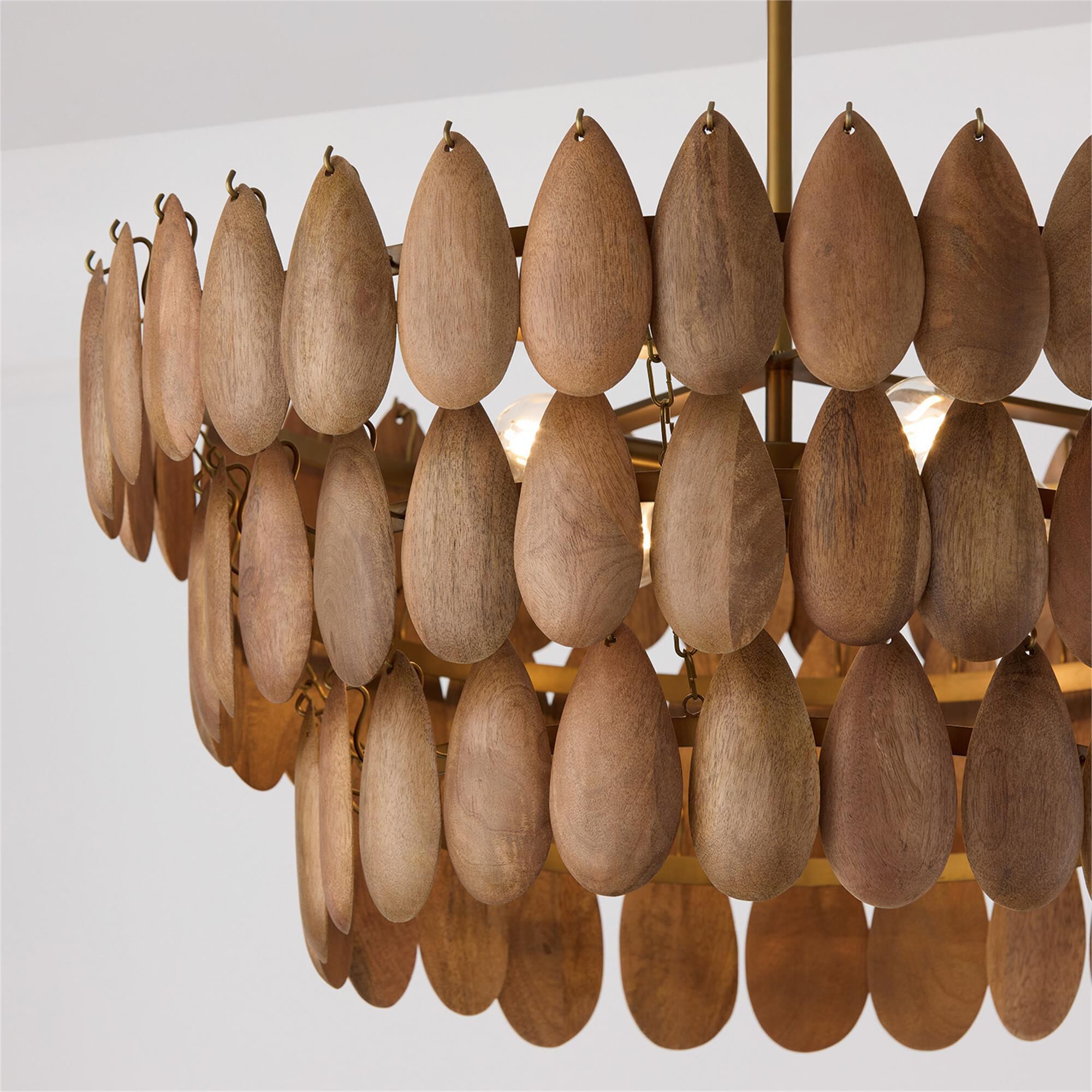 Shown in Light Wood And Patinaed Brass finish
