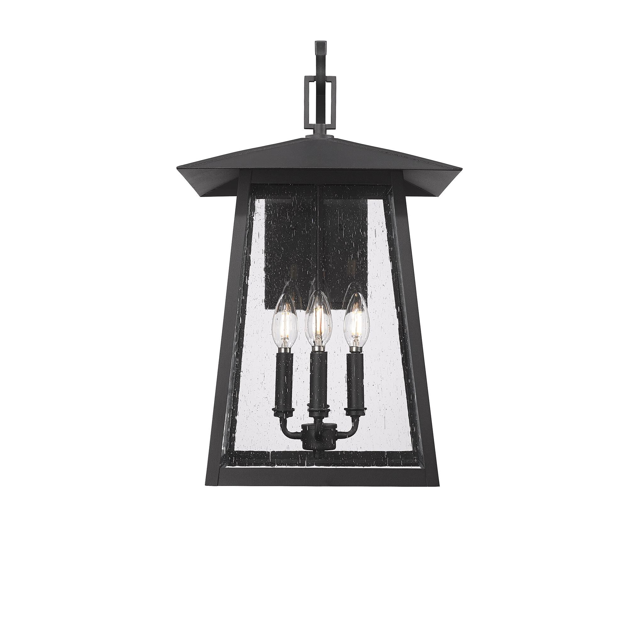 Shown in Black finish and Clear Seedy glass and Clear Seedy shade