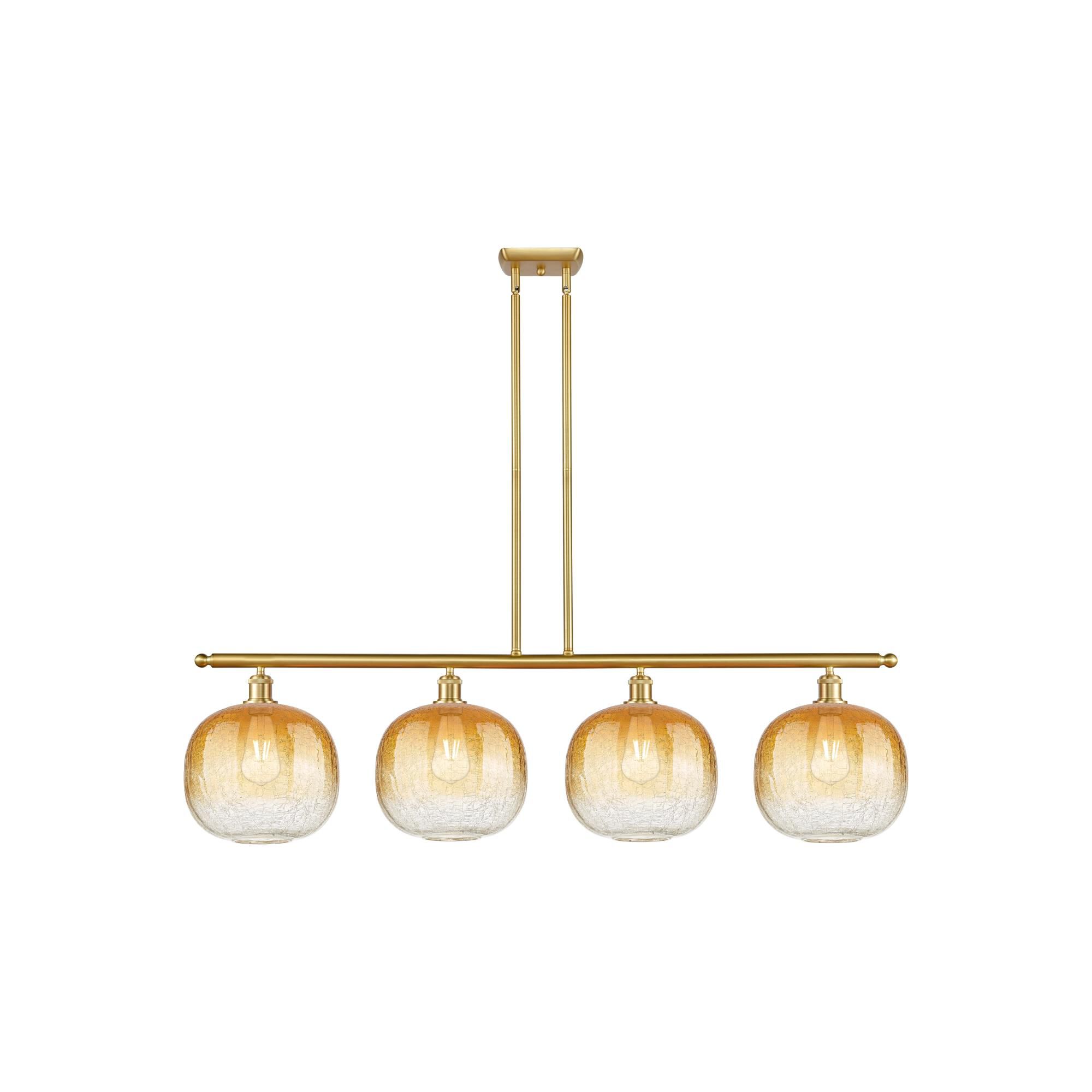 Shown in Satin Gold finish and Amber glass