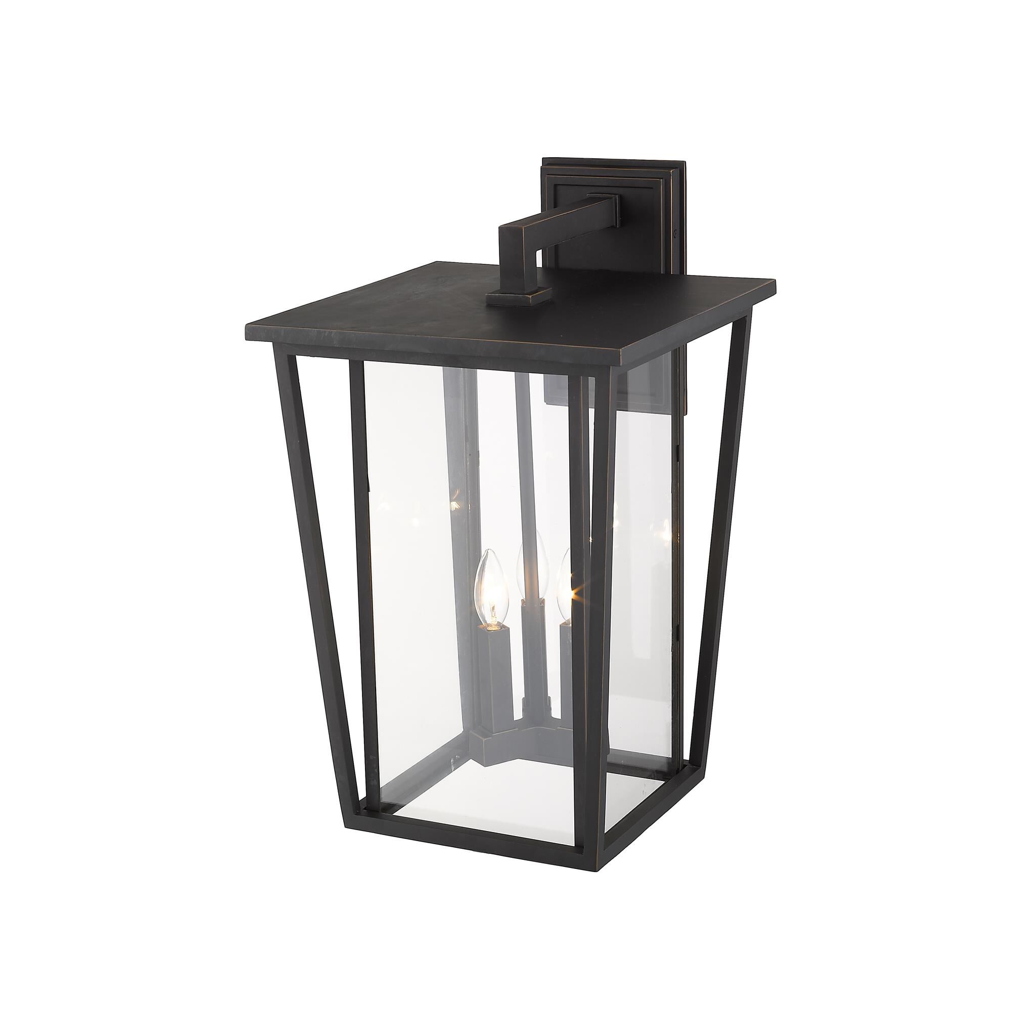 Shown in Oil Rubbed Bronze finish and Glass shade