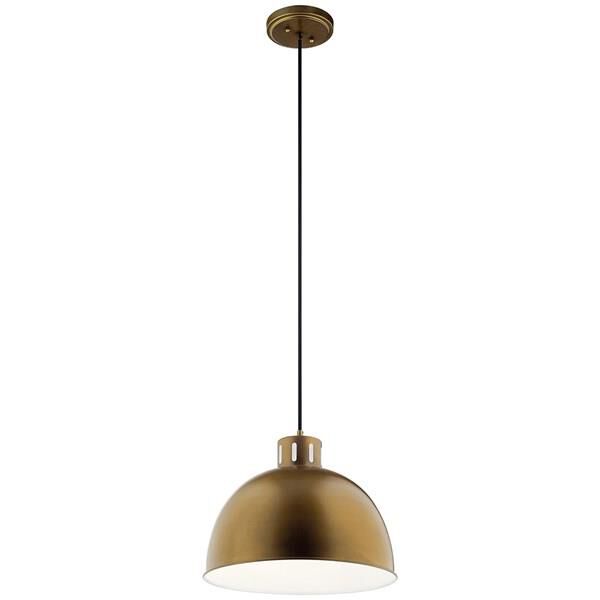 Shown in Natural Brass finish and Metal shade