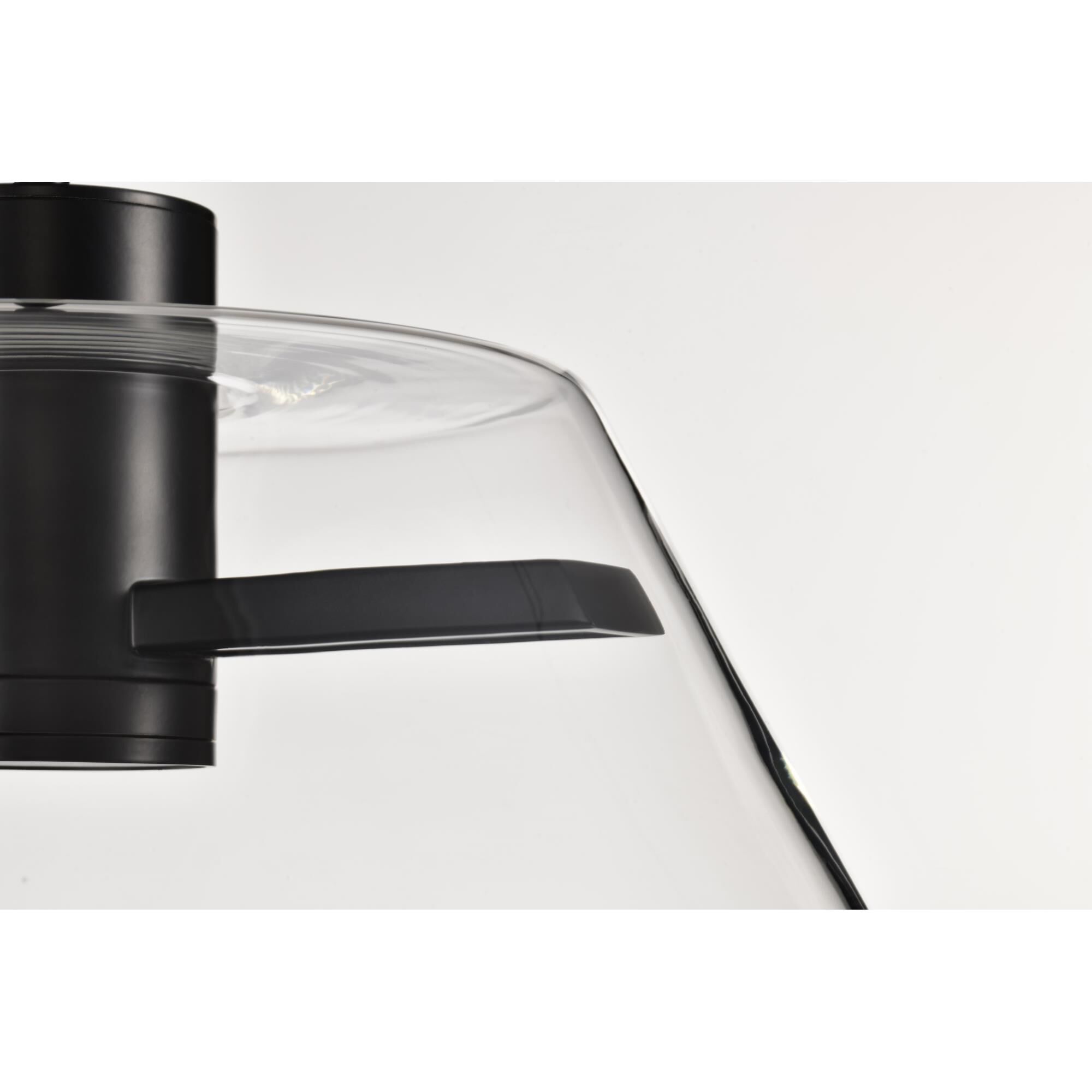 Shown in Matte Black finish and Clear glass