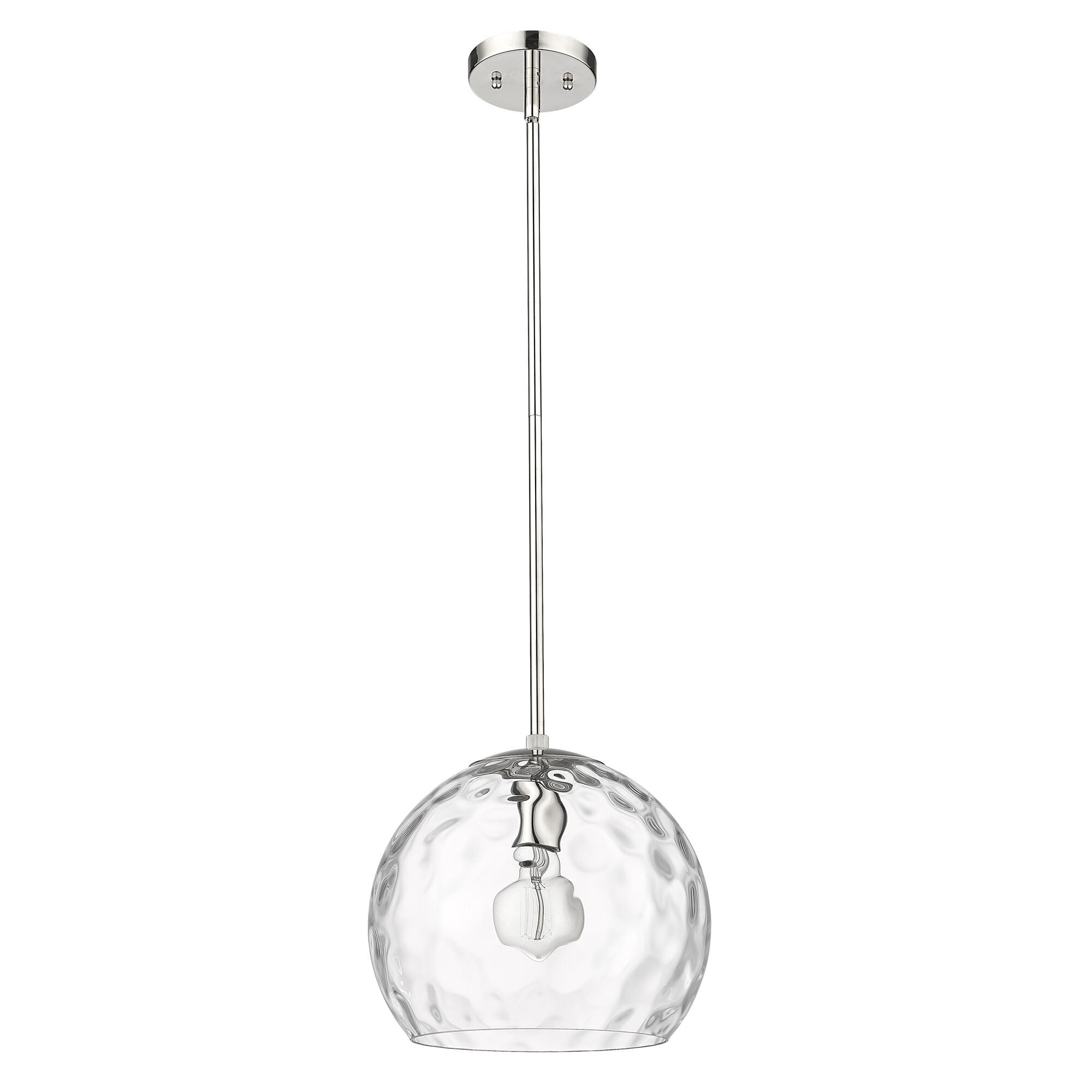 Shown in Polished Nickel finish and Rippled Water glass
