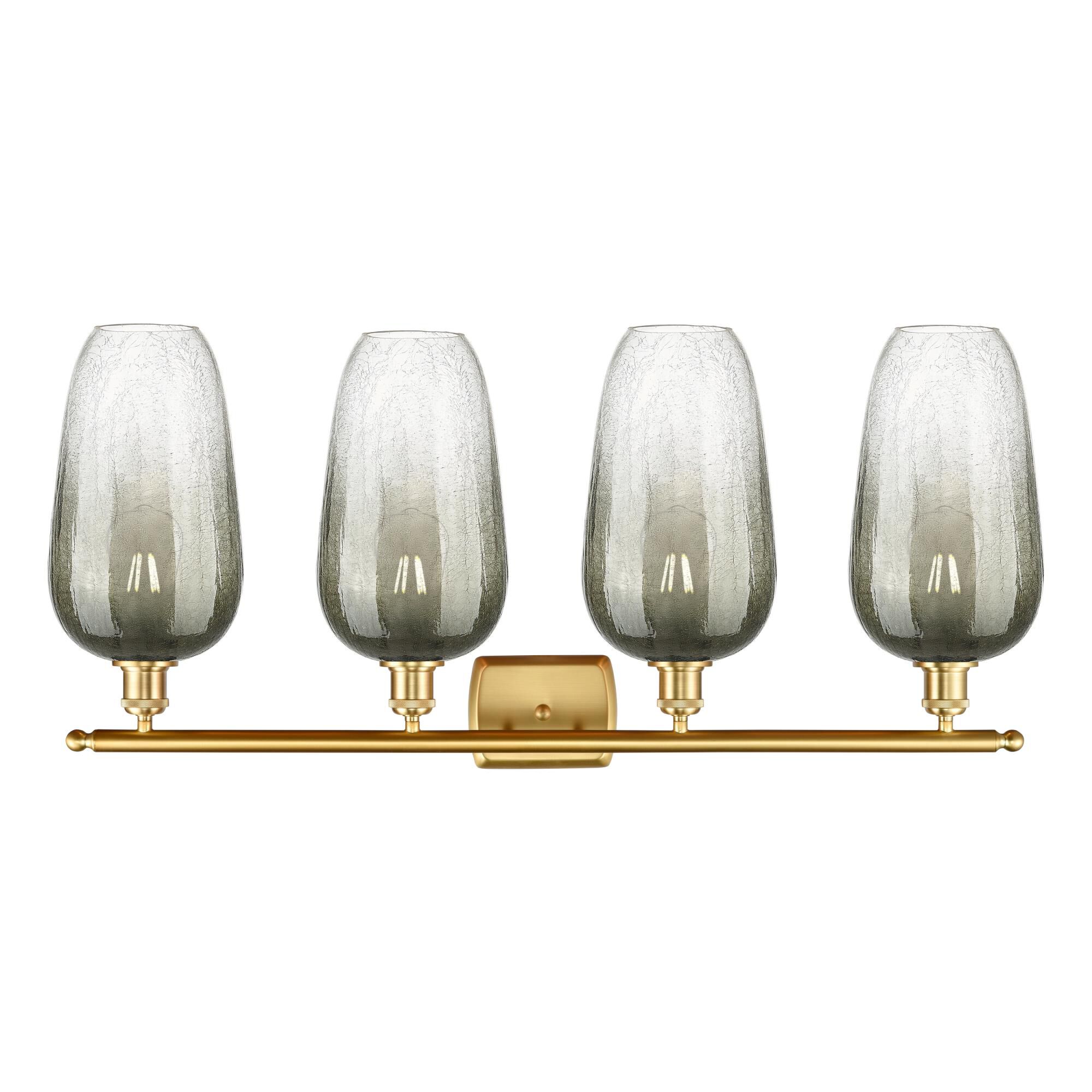 Shown in Satin Gold finish and Slate glass