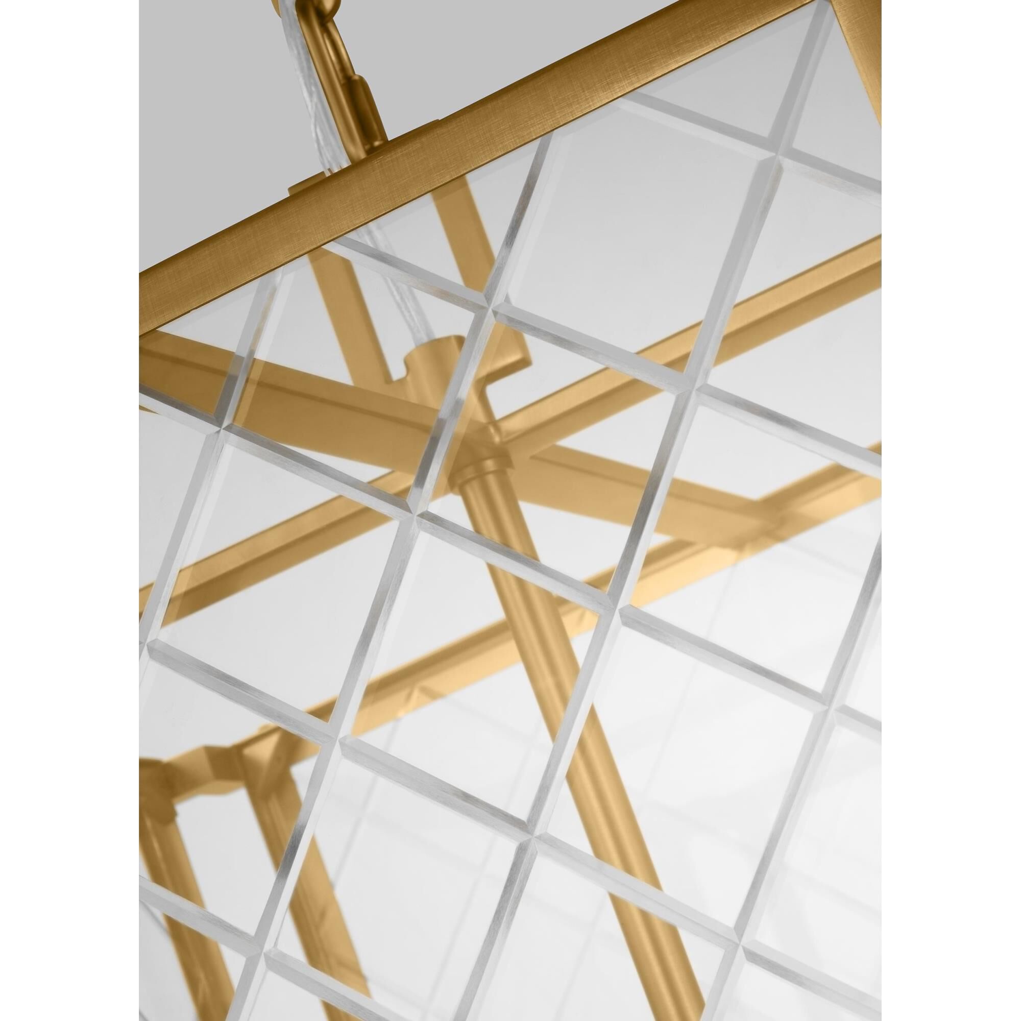 Shown in Burnished Brass finish and Clear With Diamond Cut Pattern glass