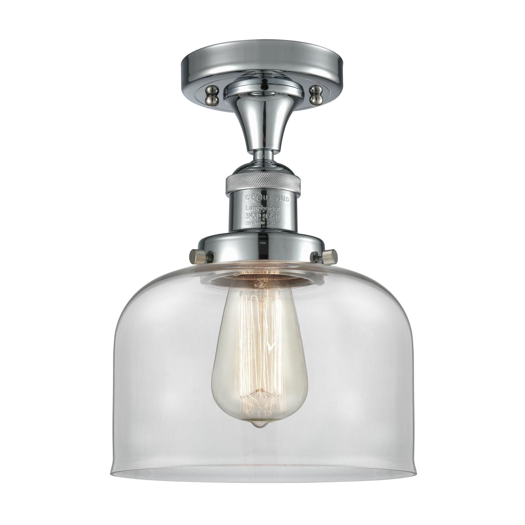 Shown in Polished Chrome finish and Clear glass
