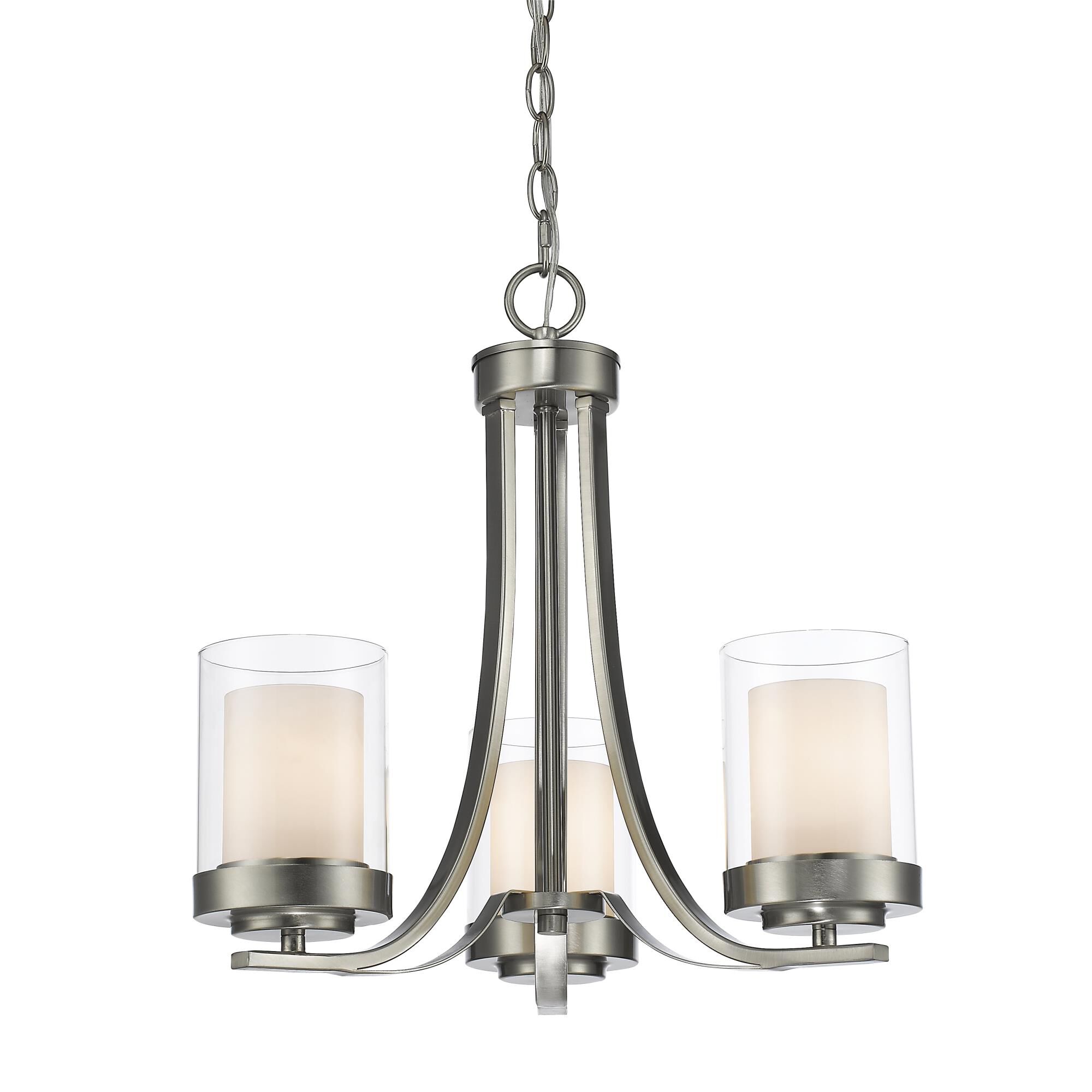 Shown in Brushed Nickel finish and Glass shade