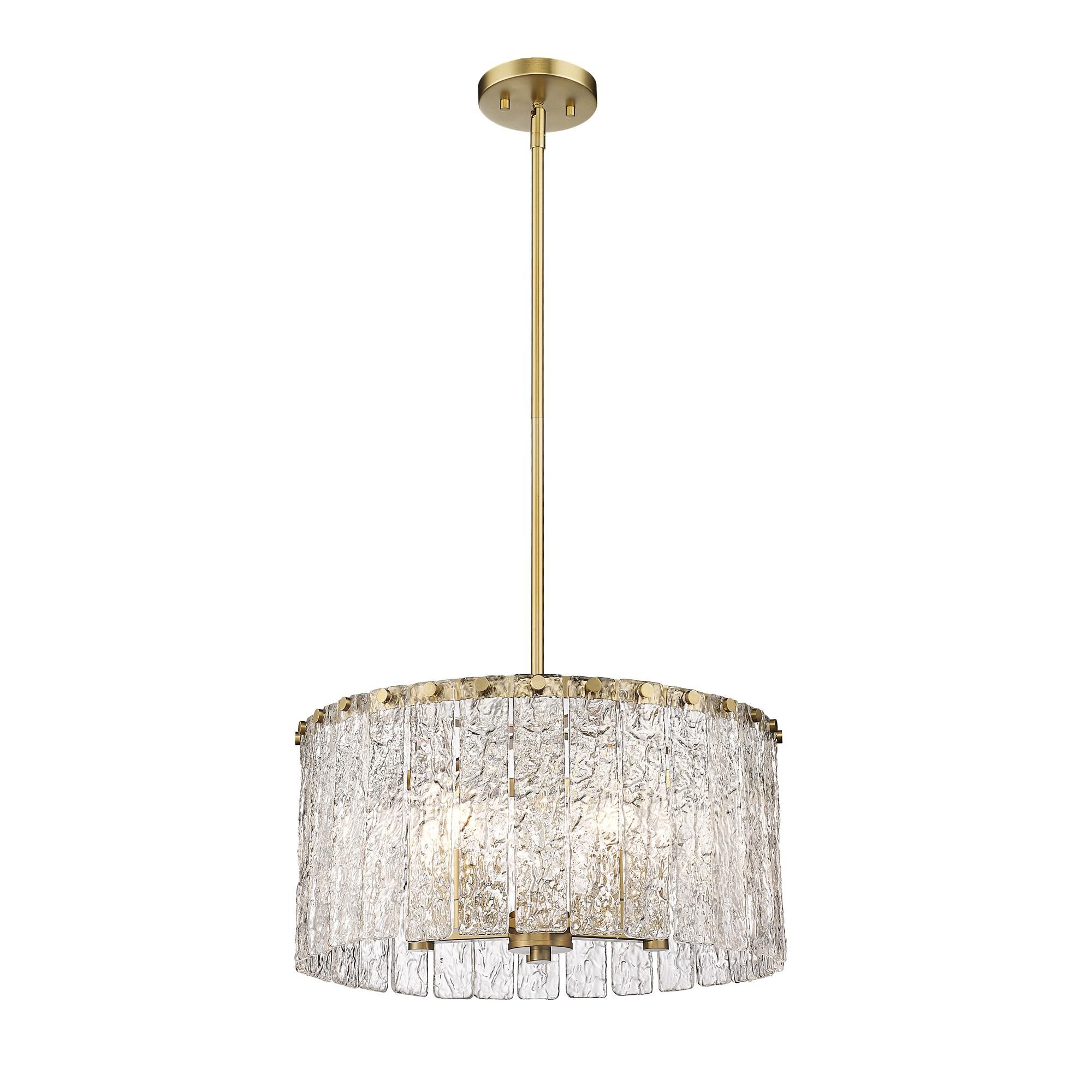 Shown in Modern Gold finish and Clear glass