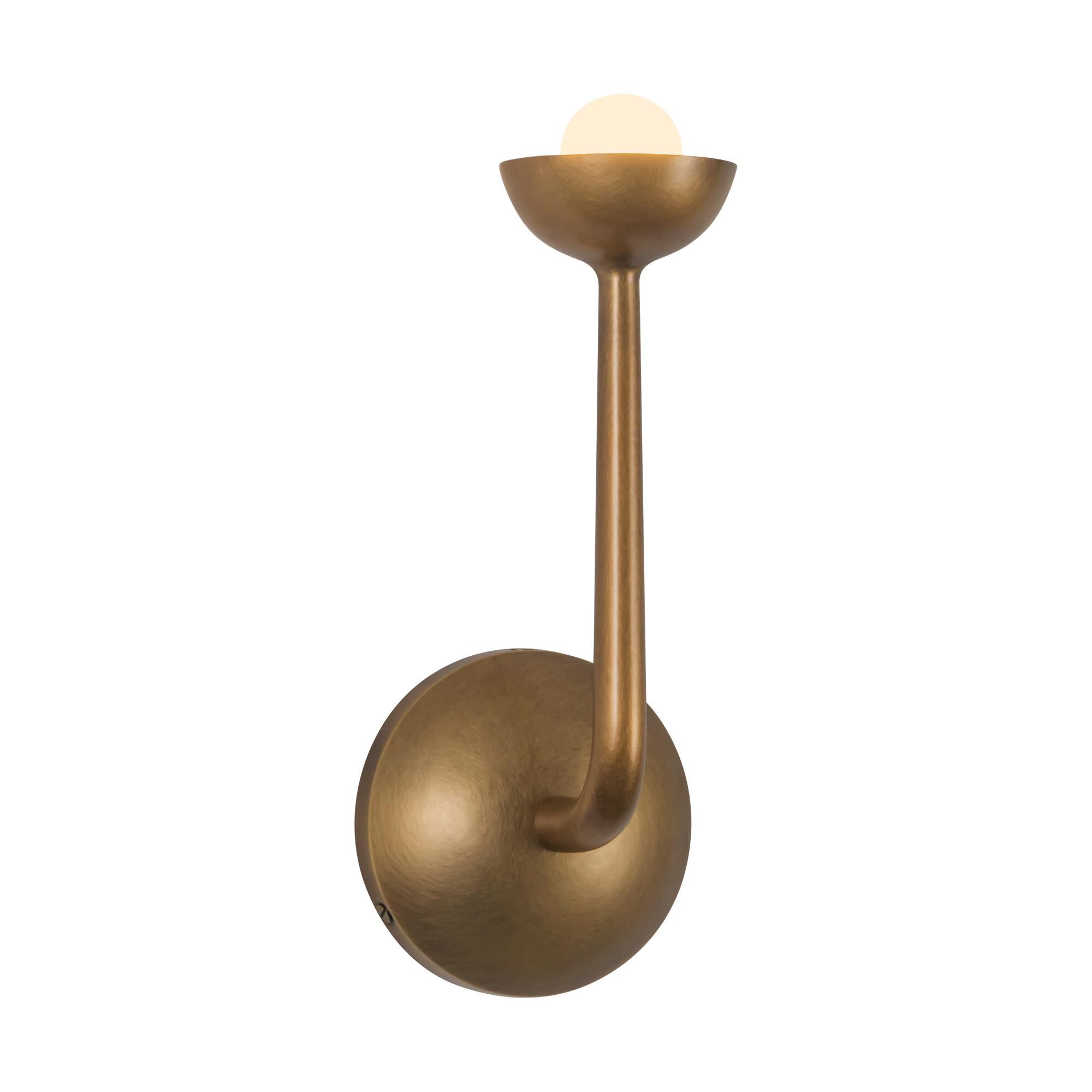 Shown in Vintage Brass finish and Frosted glass