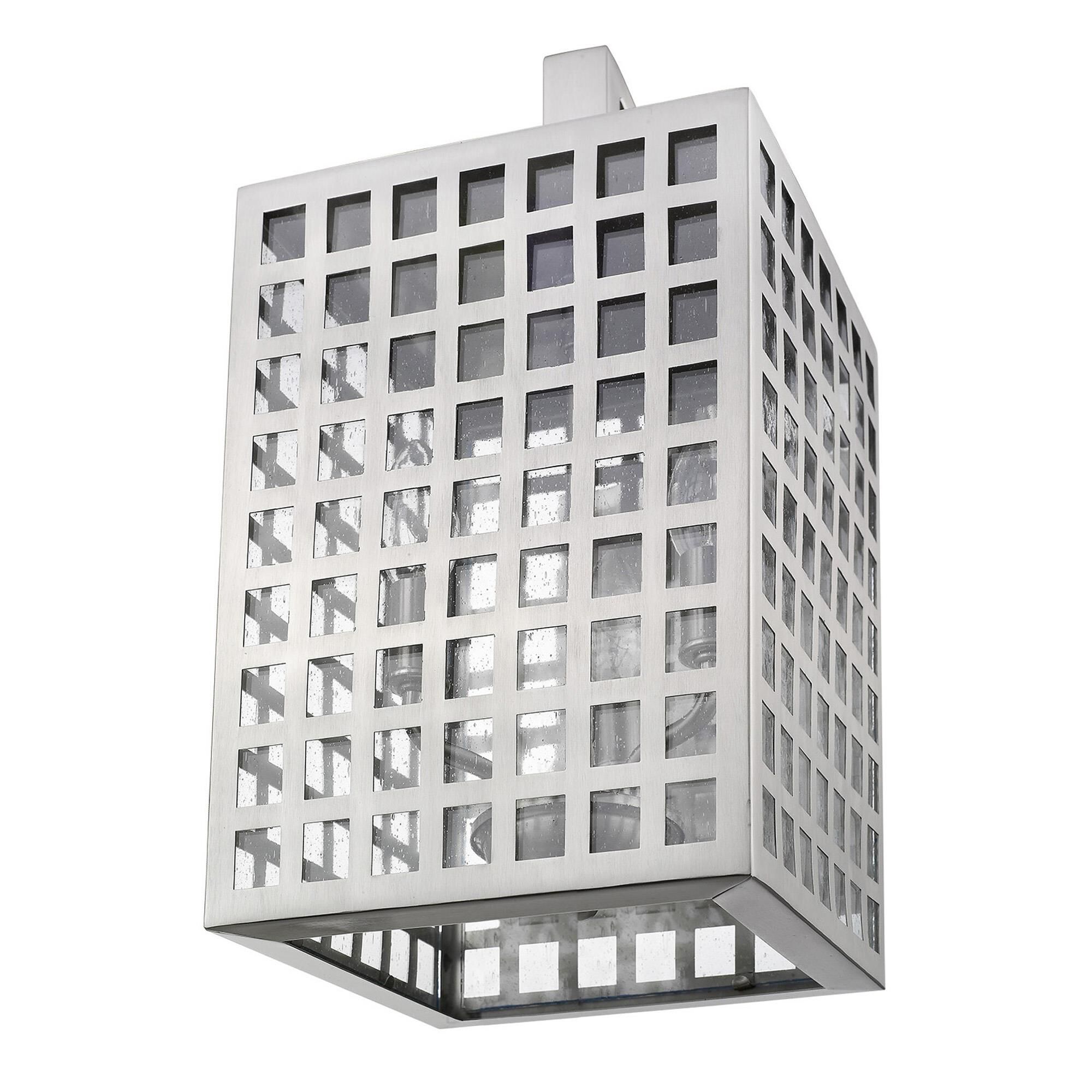 Shown in Satin Nickel finish and Clear glass and Clear, Seedy Glass Panes shade