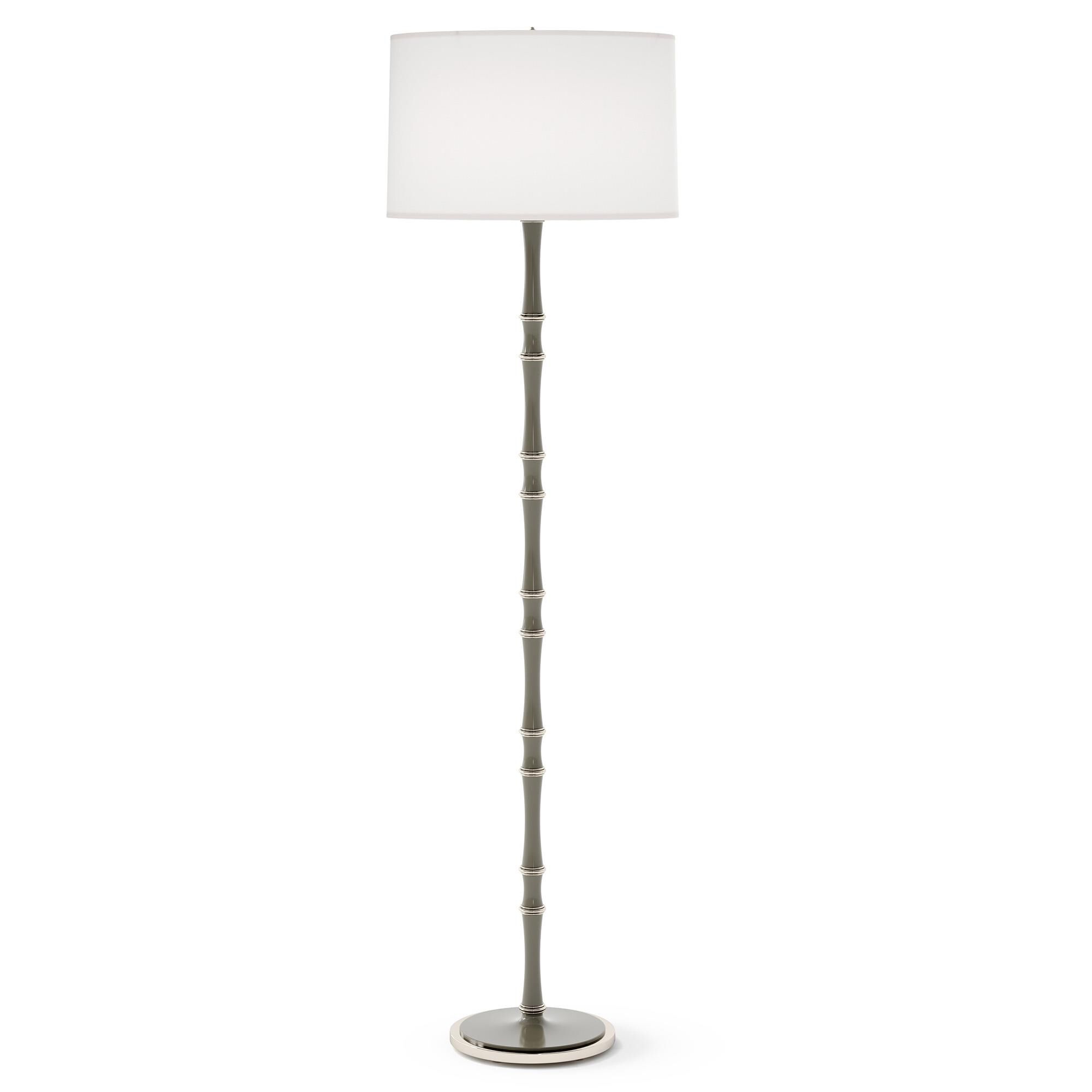 Shown in Smokey Taupe finish and Ascot White shade and Polished Nickel  accent