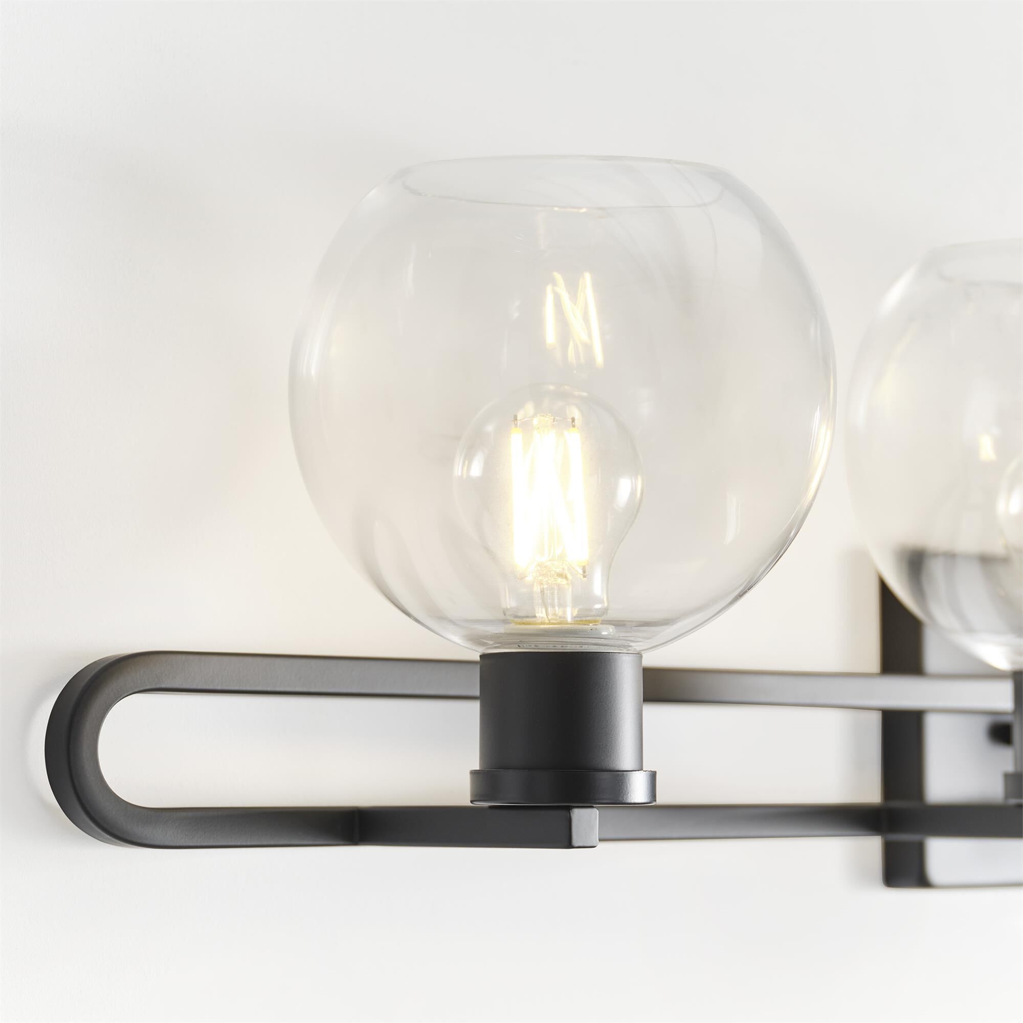 Shown in Midnight Black finish and Clear glass