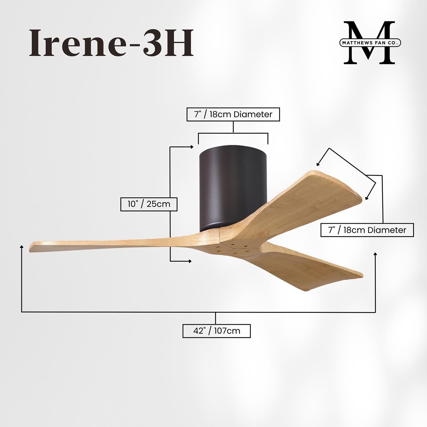 Irene 42 Inch Flush Mount Fan by Matthews Fan Company