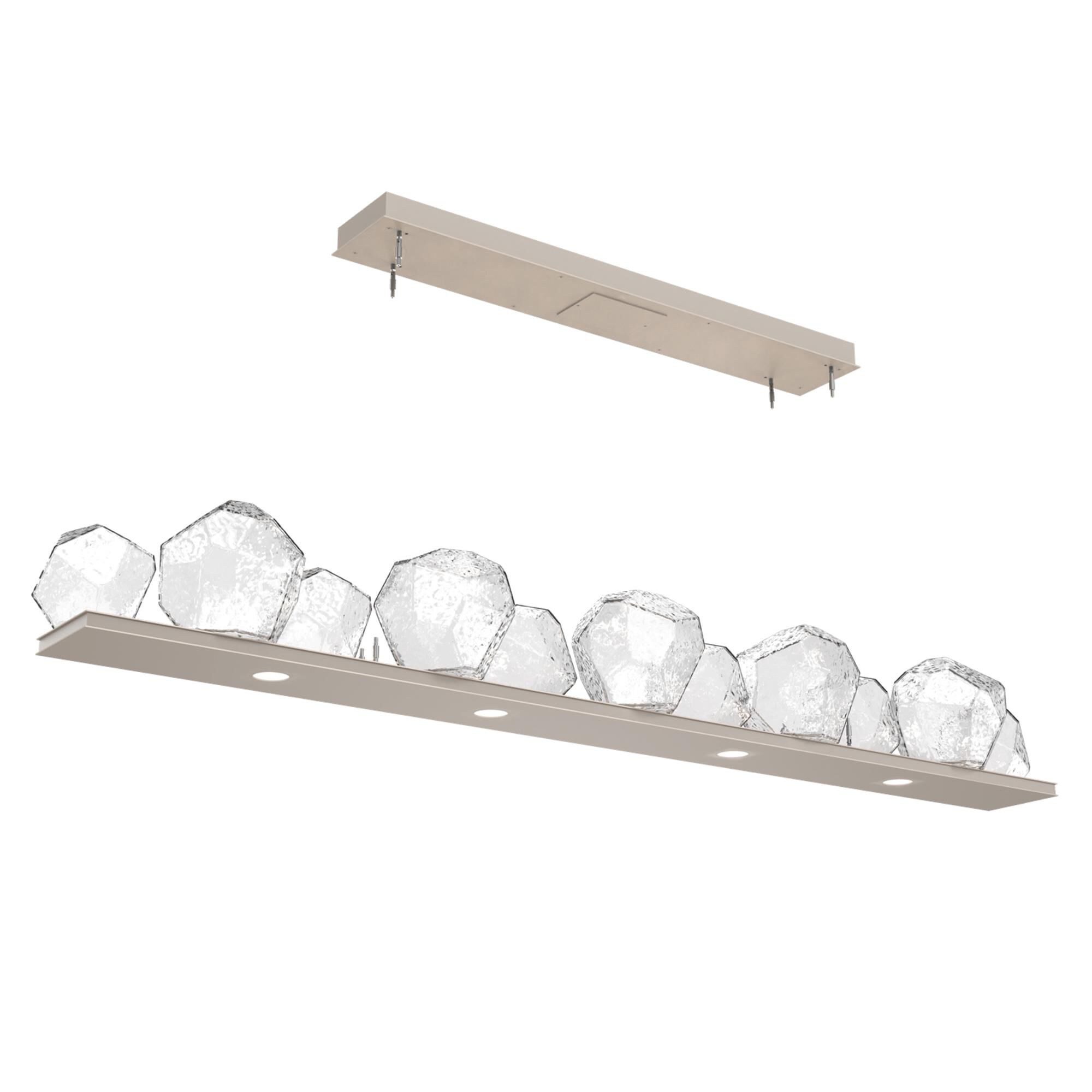 Shown in Beige Silver finish and Clear glass