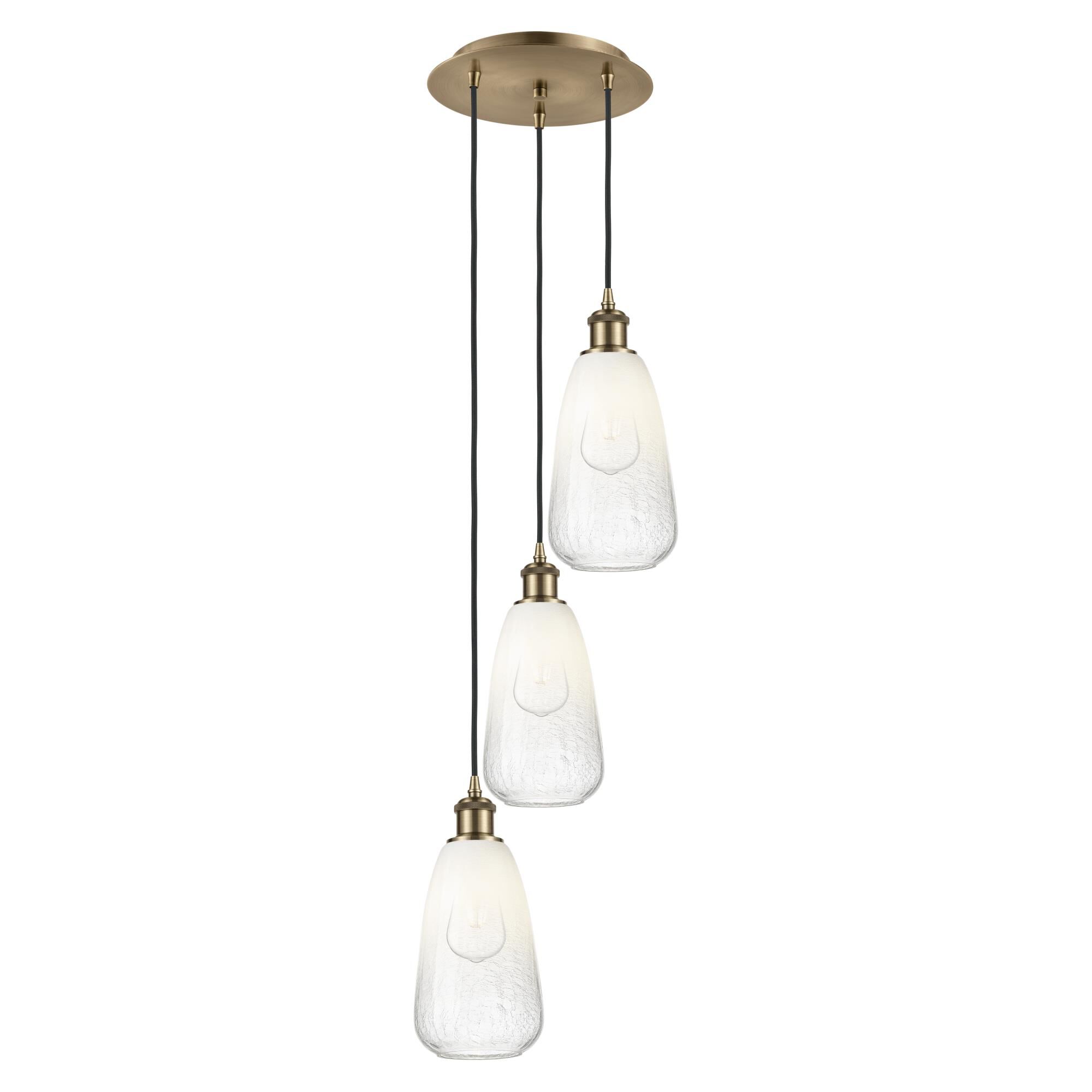 Shown in Antique Brass finish and Opal glass