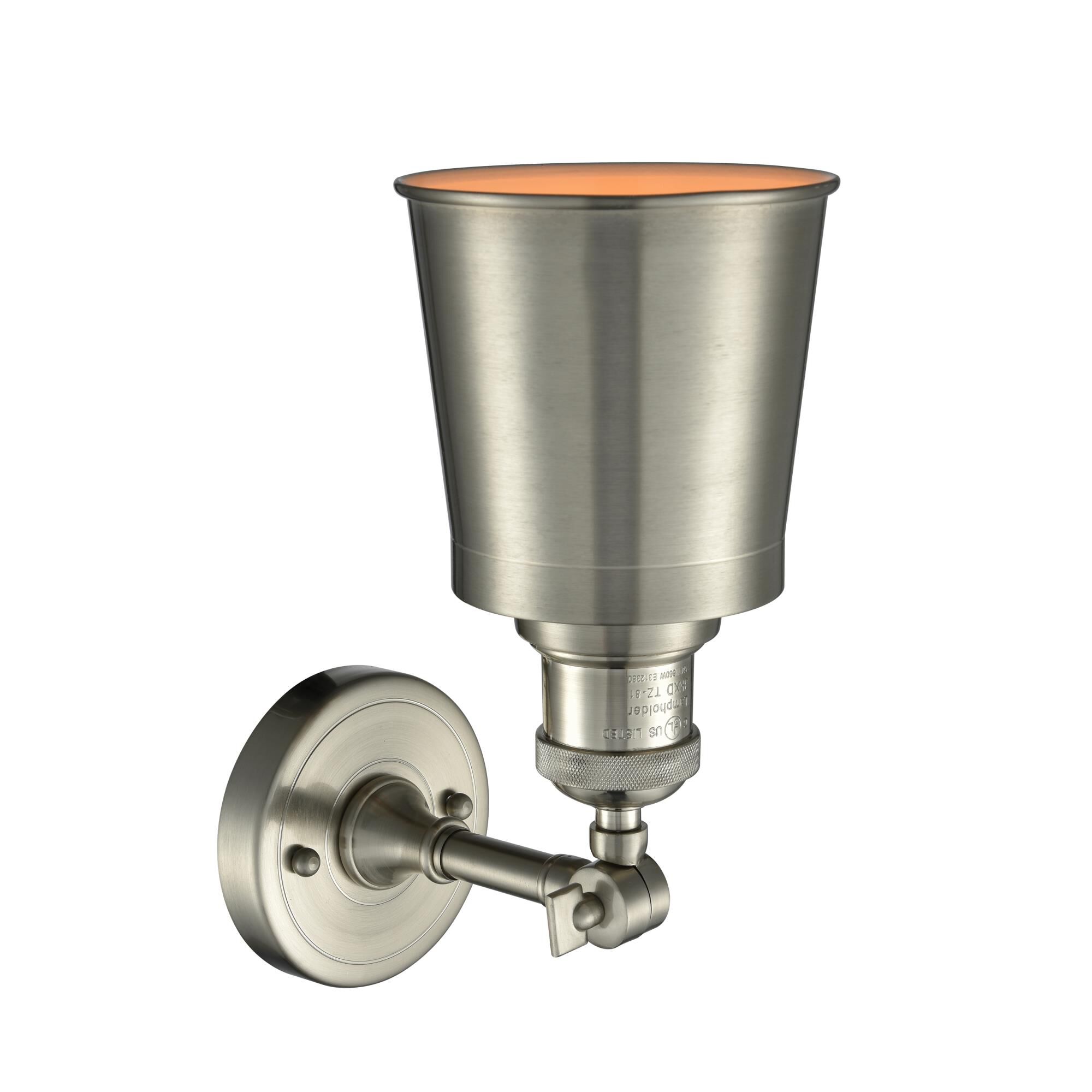 Shown in Brushed Satin Nickel finish and Brushed Satin Nickel shade and None accent