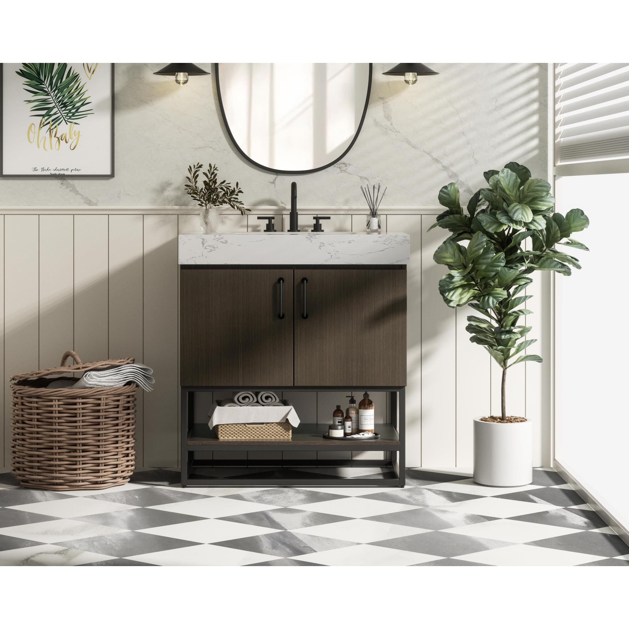 Caroline 30 Inch Bath Vanity by Elegant Dcor