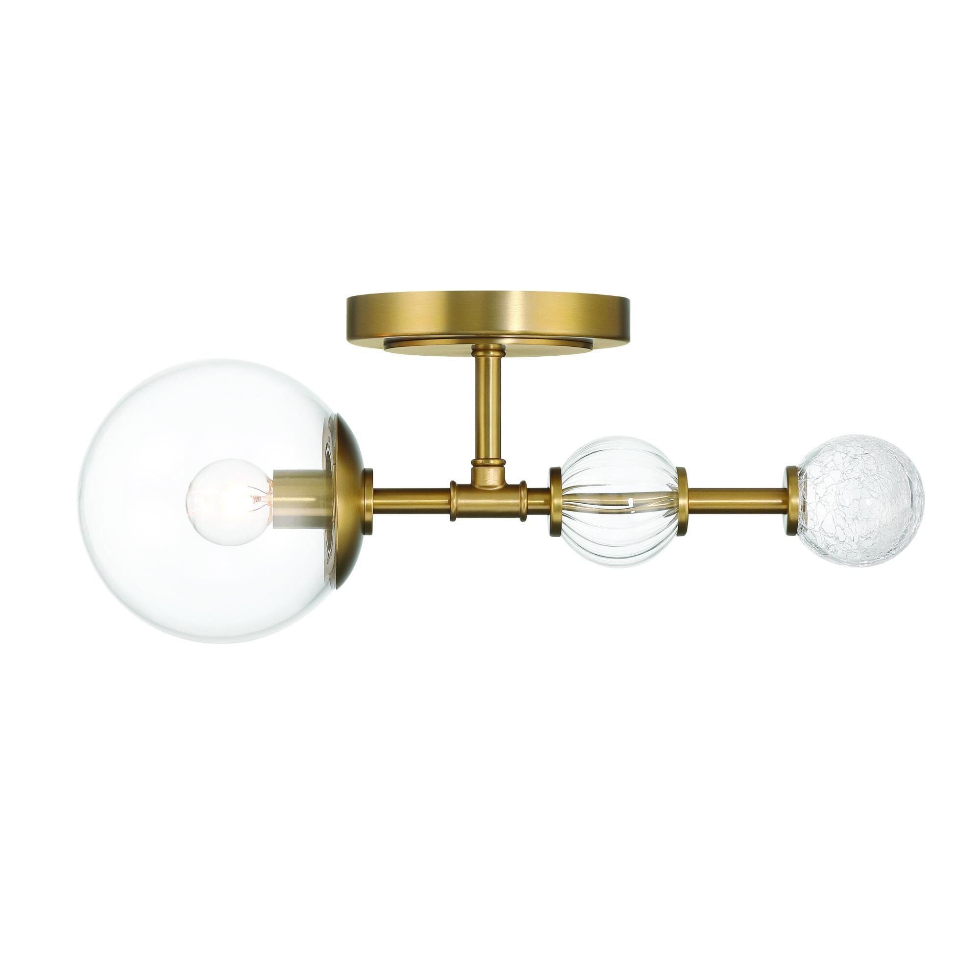 Shown in Gold finish and Clear  glass