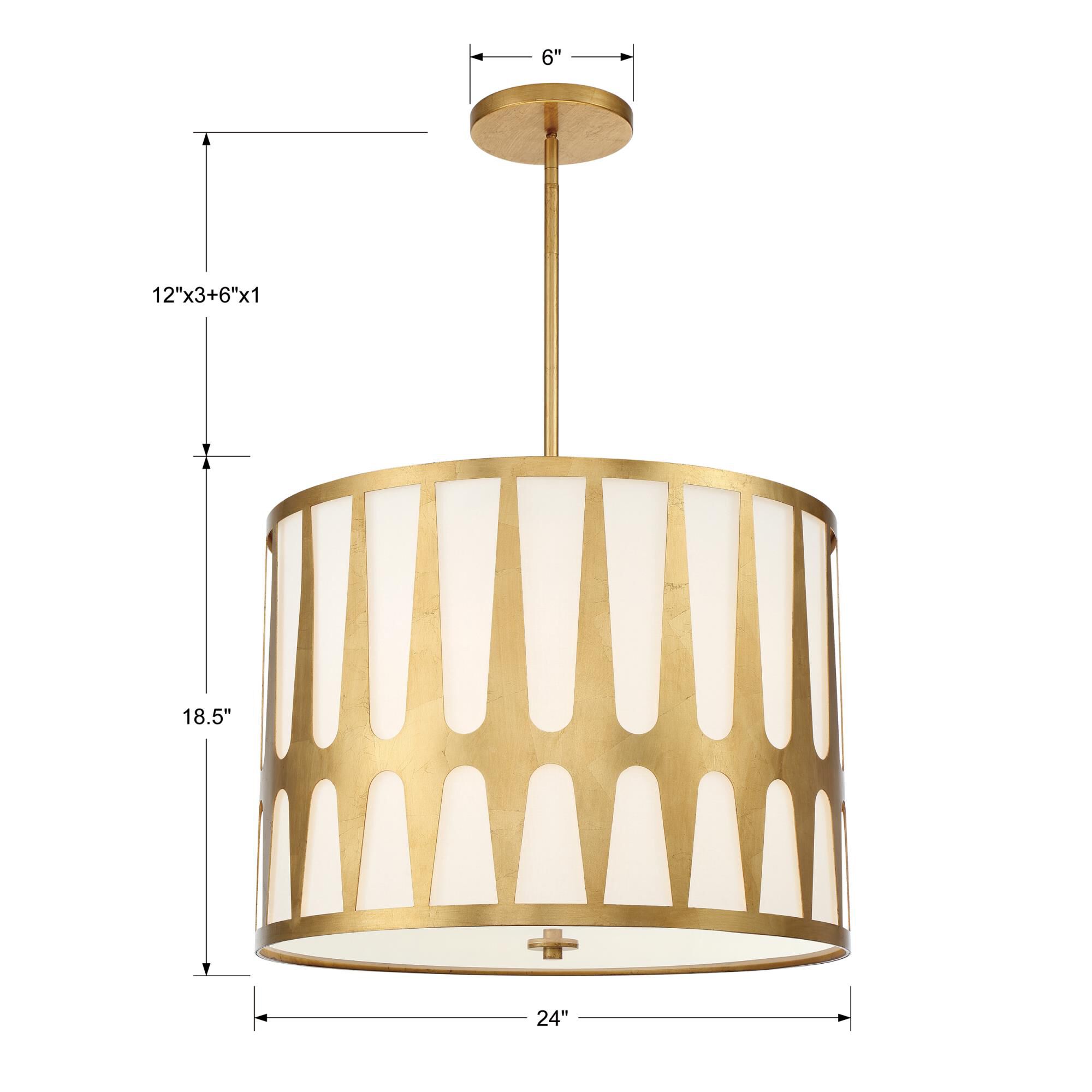 Shown in Antique Gold finish and Fabric shade