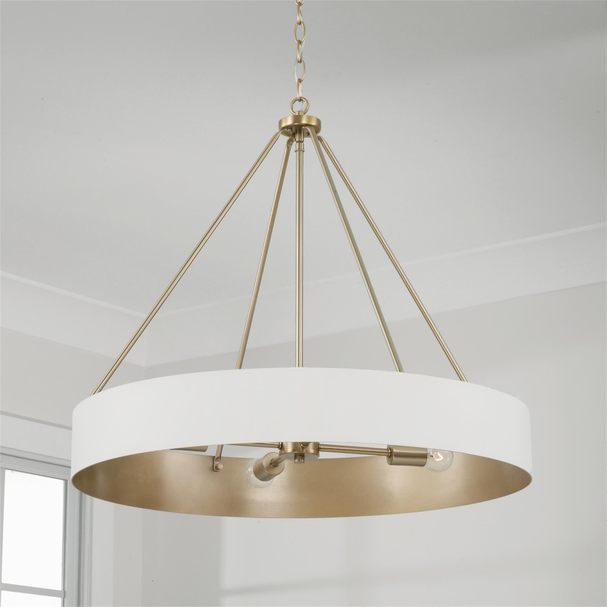 Shown in Matte Brass and White finish
