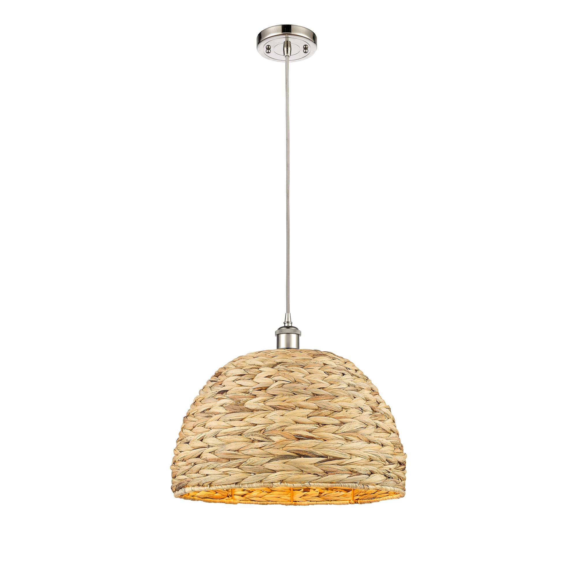 Shown in Polished Nickel finish and Natural shade