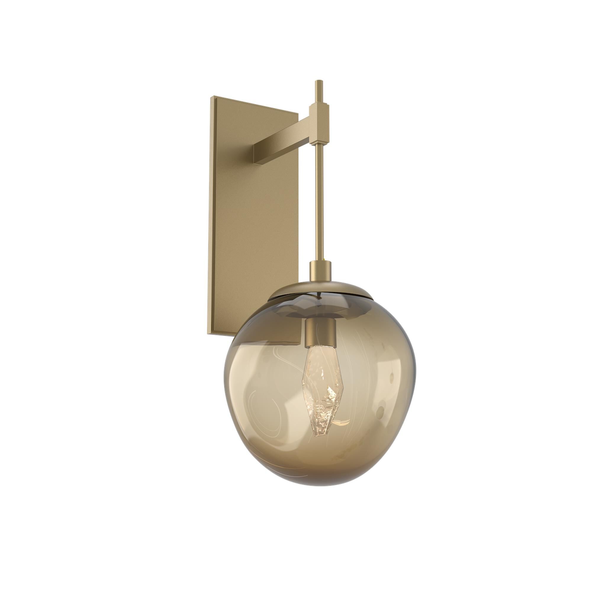 Shown in Gilded Brass finish and Bronze Geo glass