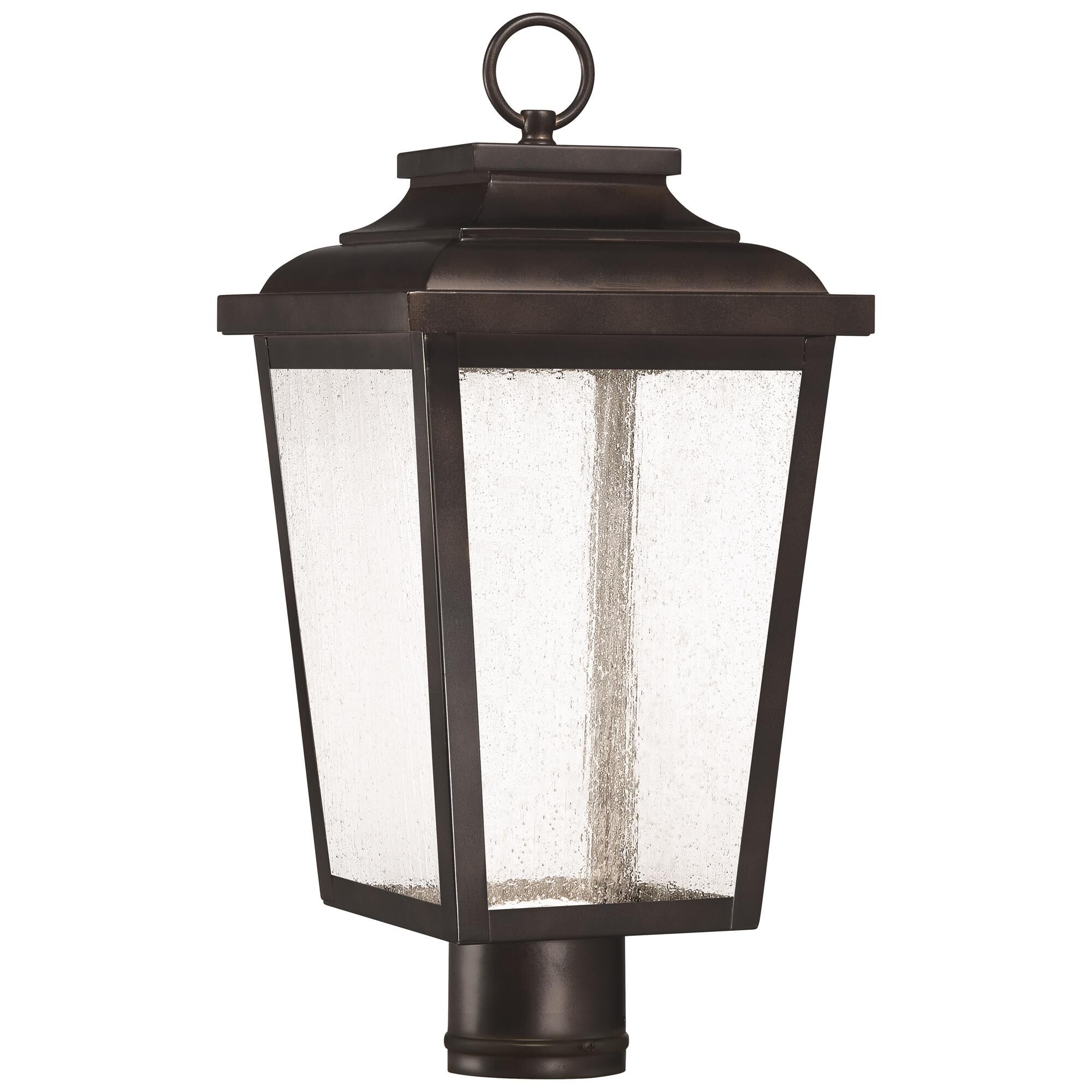 Shown in Chelesa Bronze finish and Clear Seedy glass