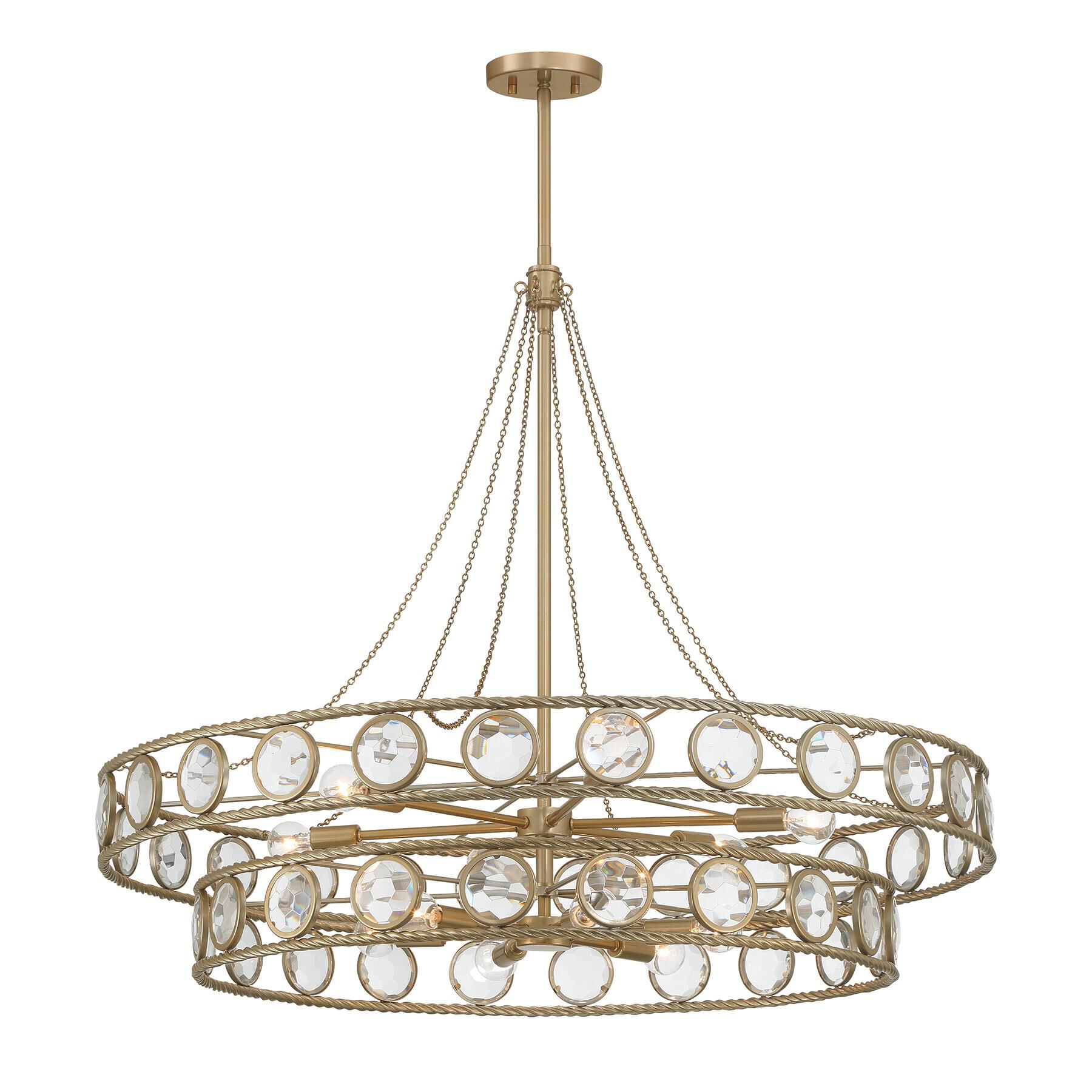 Shown in Opulent Gold finish and Faceted Discs glass
