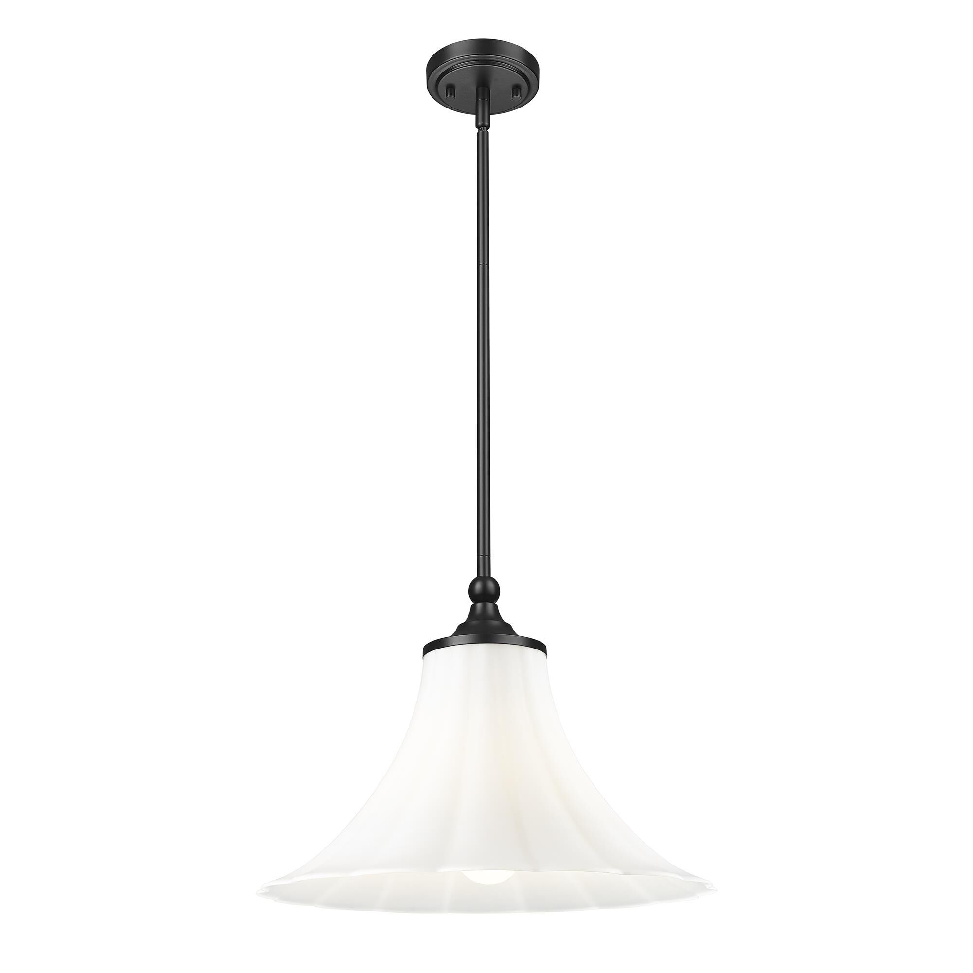 Shown in Matte Black finish and Opal Etched glass